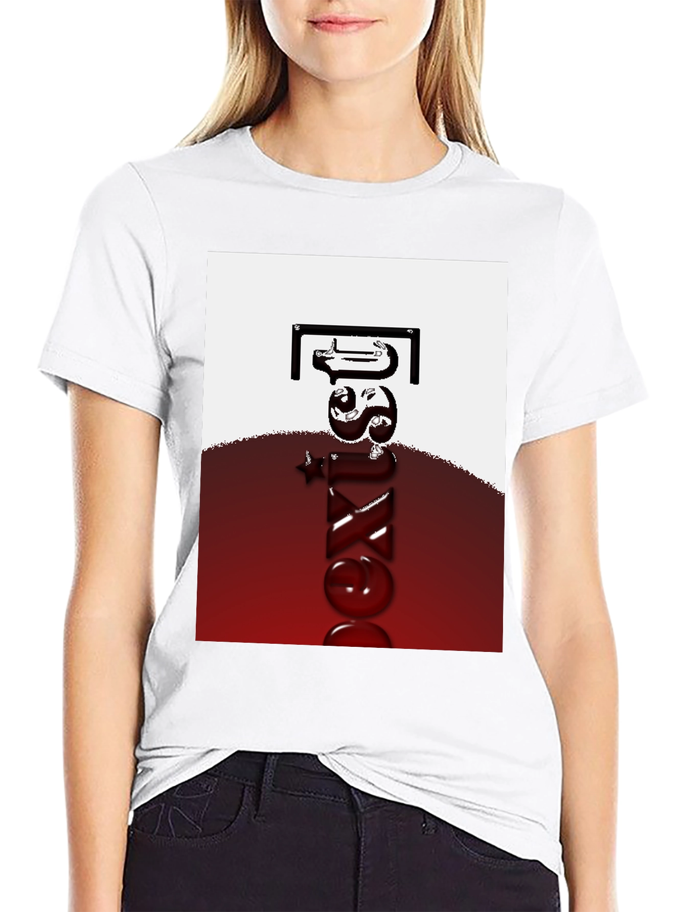 Abstract Graphic Tee - Mens Black Casual Shirt