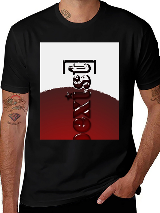 Abstract Graphic Tee - Mens Black Casual Shirt