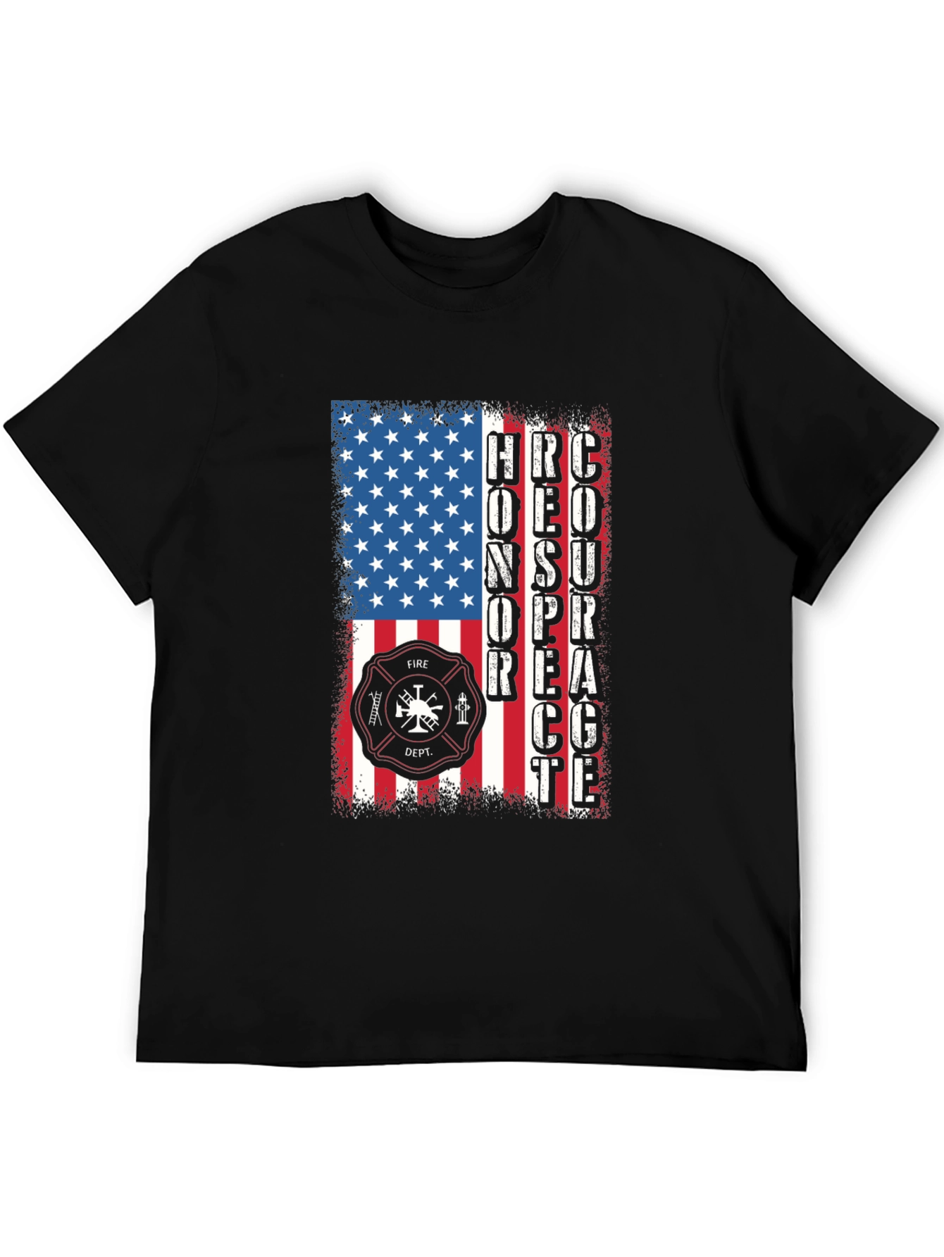 Firefighter Honor Respect Courage American Flag T-Shirt