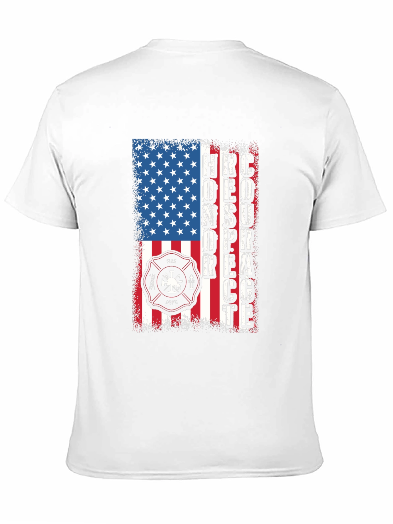 Firefighter Honor Respect Courage American Flag T-Shirt