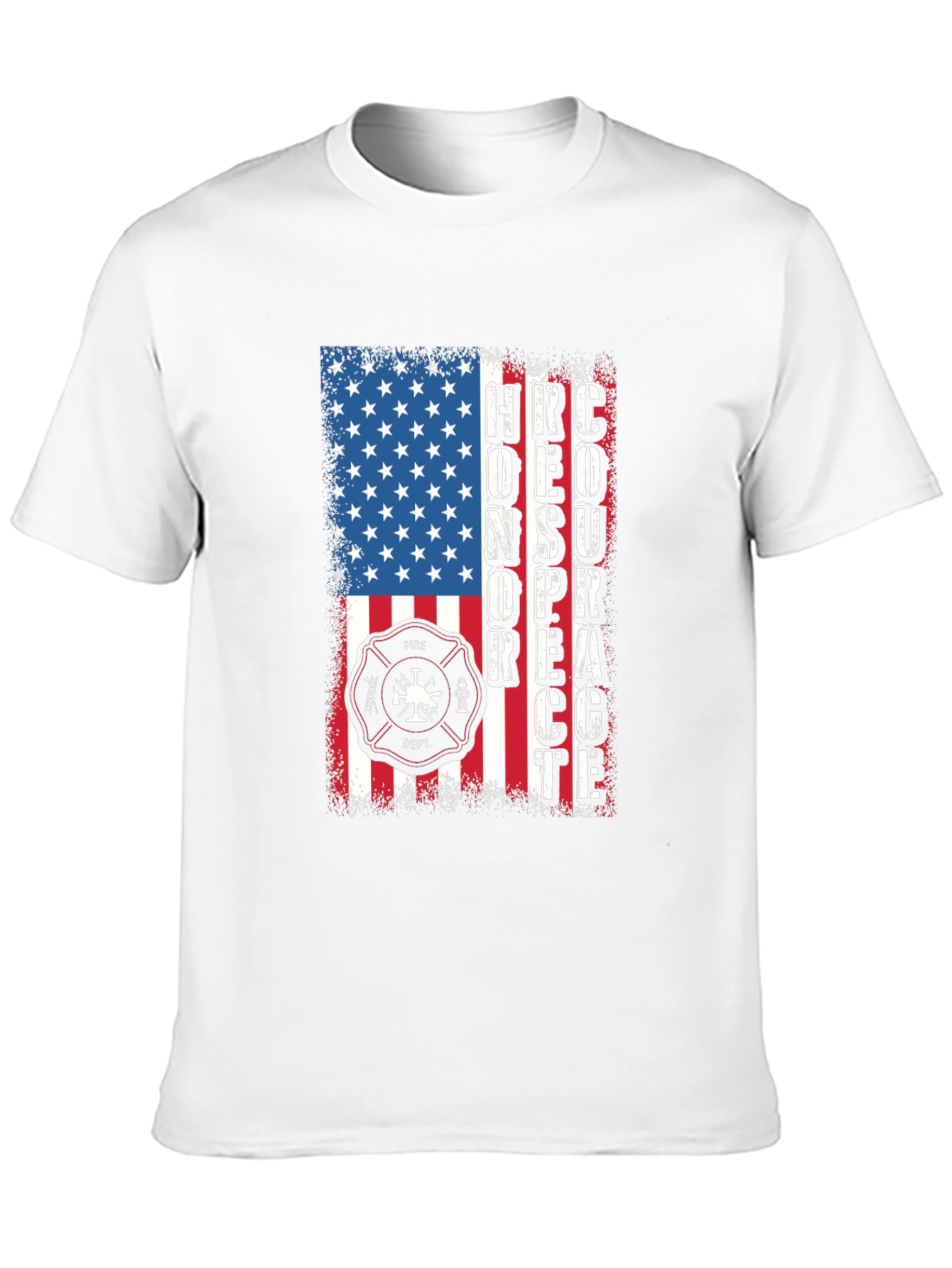 Firefighter Honor Respect Courage American Flag T-Shirt