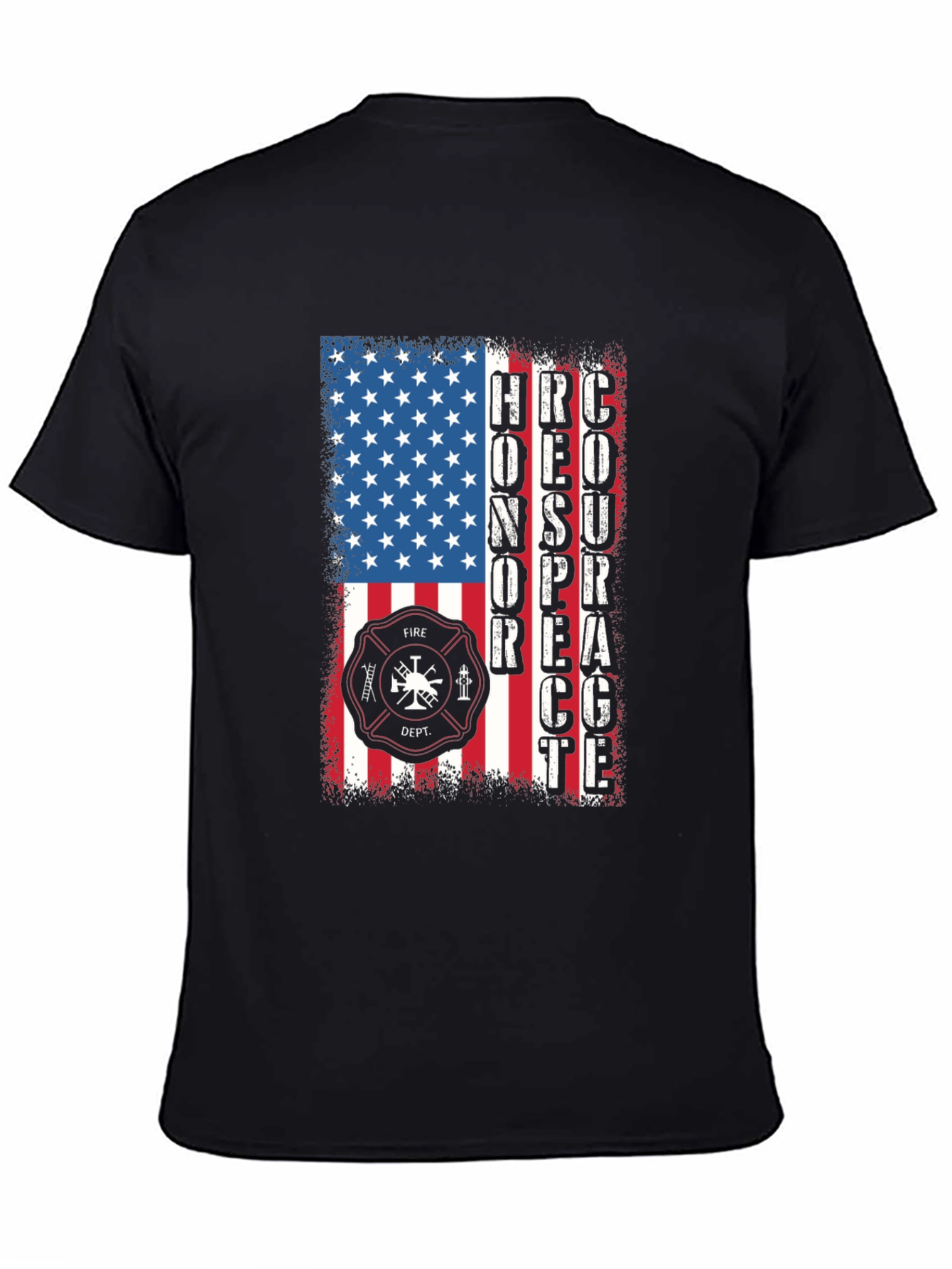 Firefighter Honor Respect Courage American Flag T-Shirt