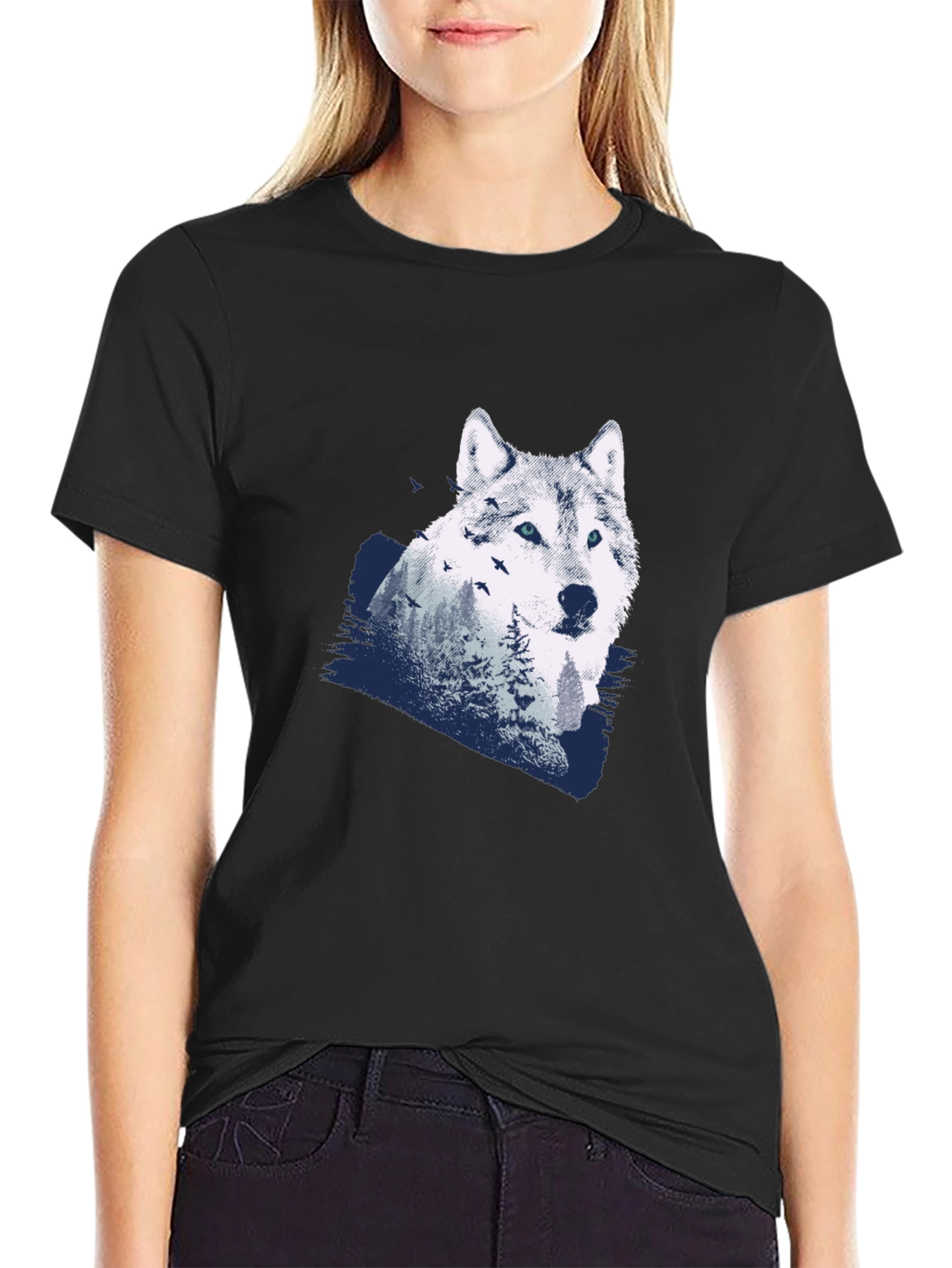 Wolf Graphic T-Shirt - Mens Black Tee