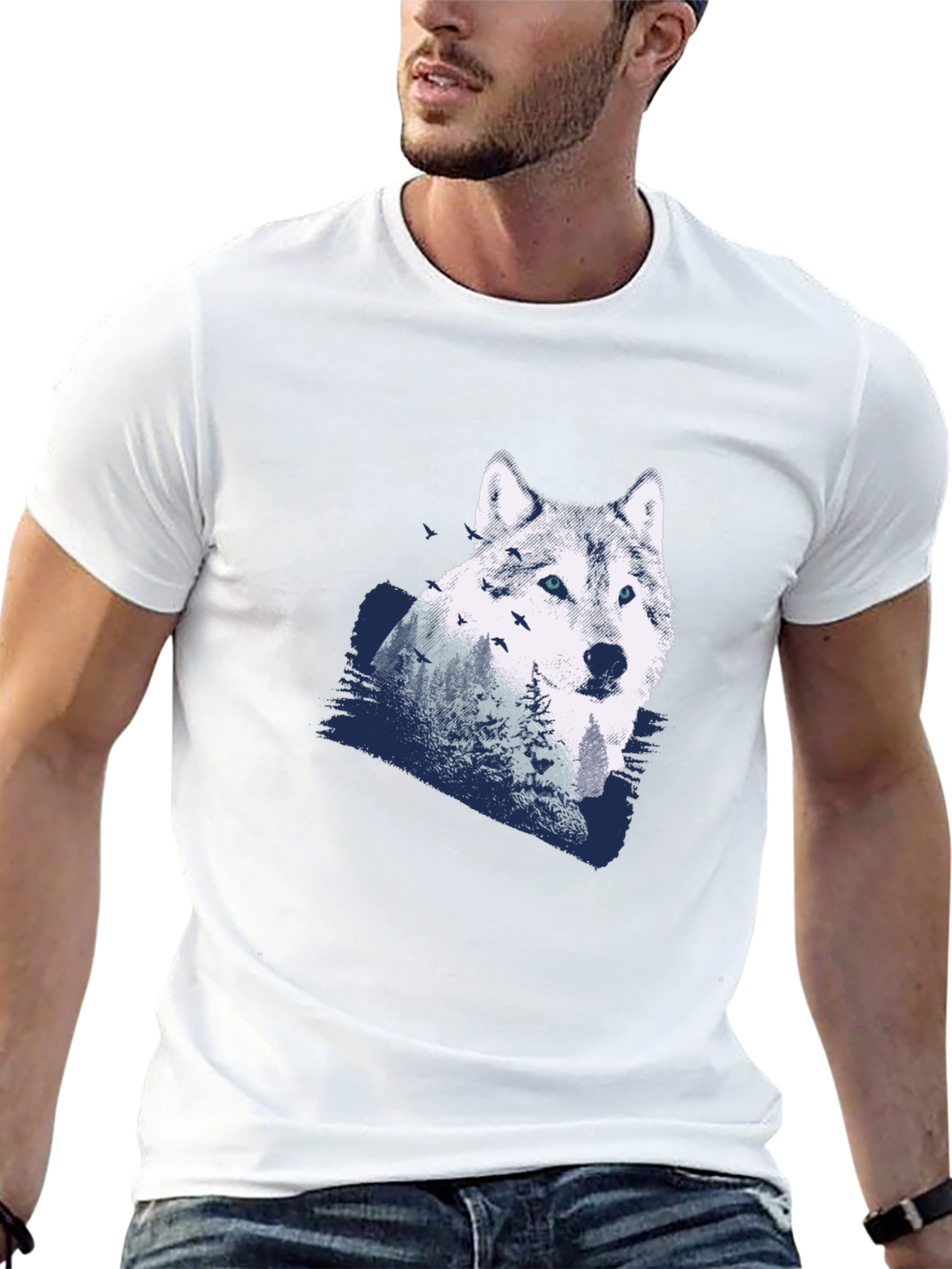 Wolf Graphic T-Shirt - Mens Black Tee