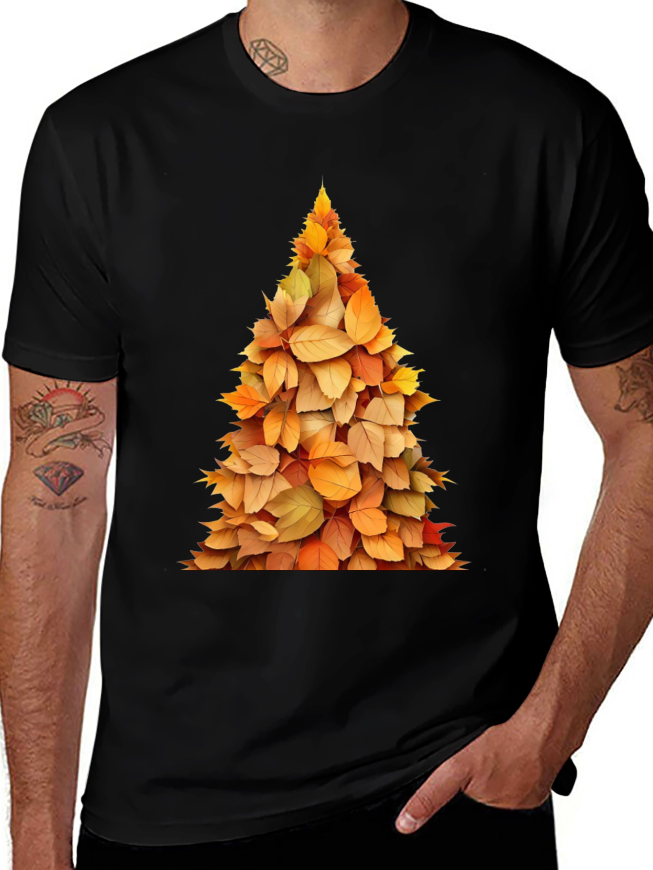 Autumn Leaf Tree Graphic Tee - Fall Style