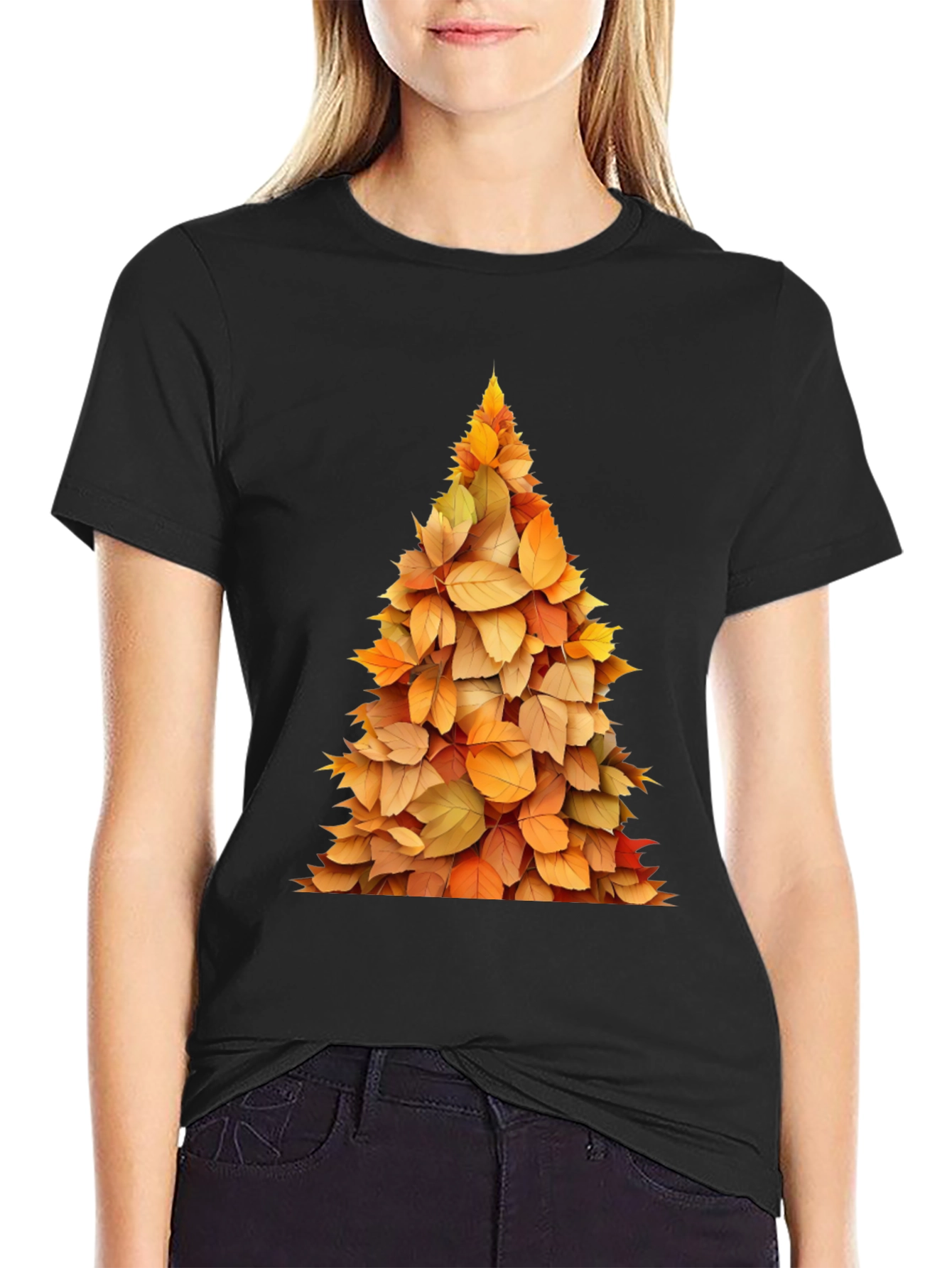 Autumn Leaf Tree Graphic Tee - Fall Style