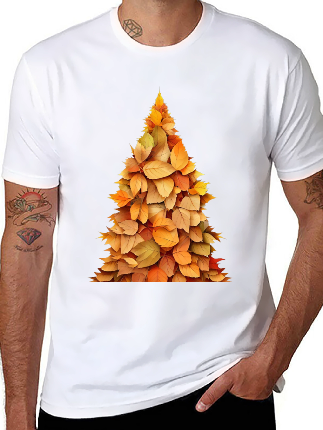 Autumn Leaf Tree Graphic Tee - Fall Style