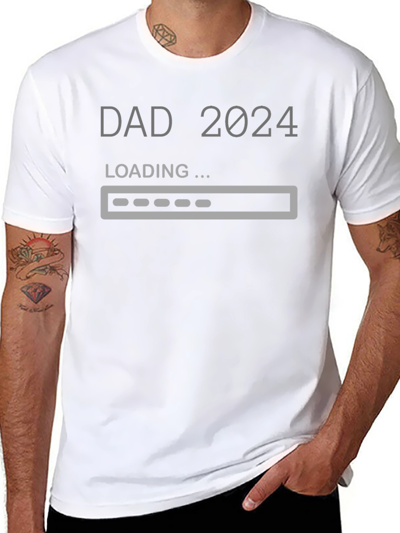 Dad 2024 Loading T-Shirt - Expecting Father Gift