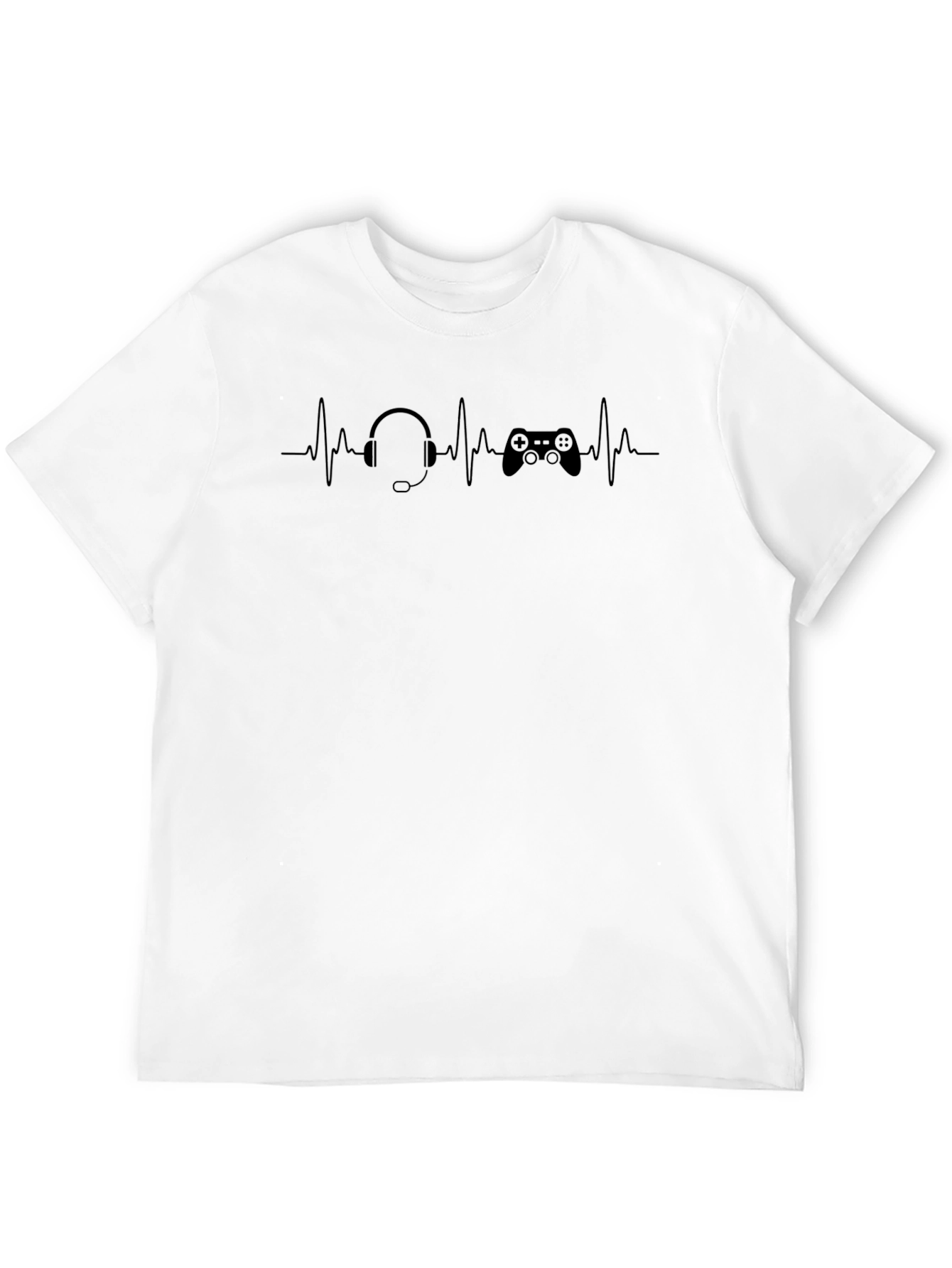 Gamer Heartbeat T-Shirt - Black Cotton Blend
