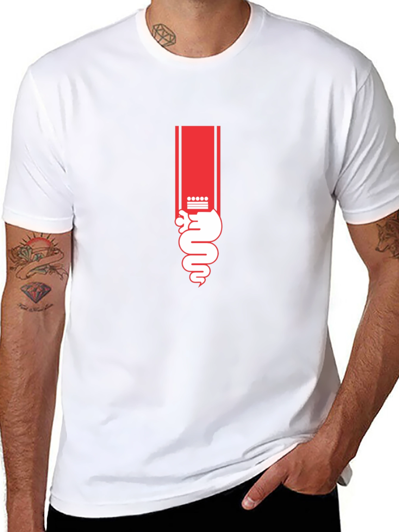 Serpent Graphic Tee - Stylish Black Cotton T-Shirt