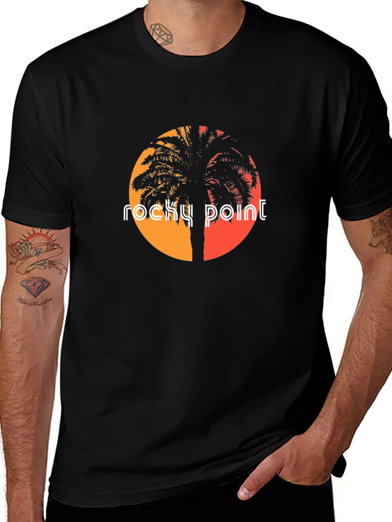 Rocky Point Palm Sunset Graphic Tee