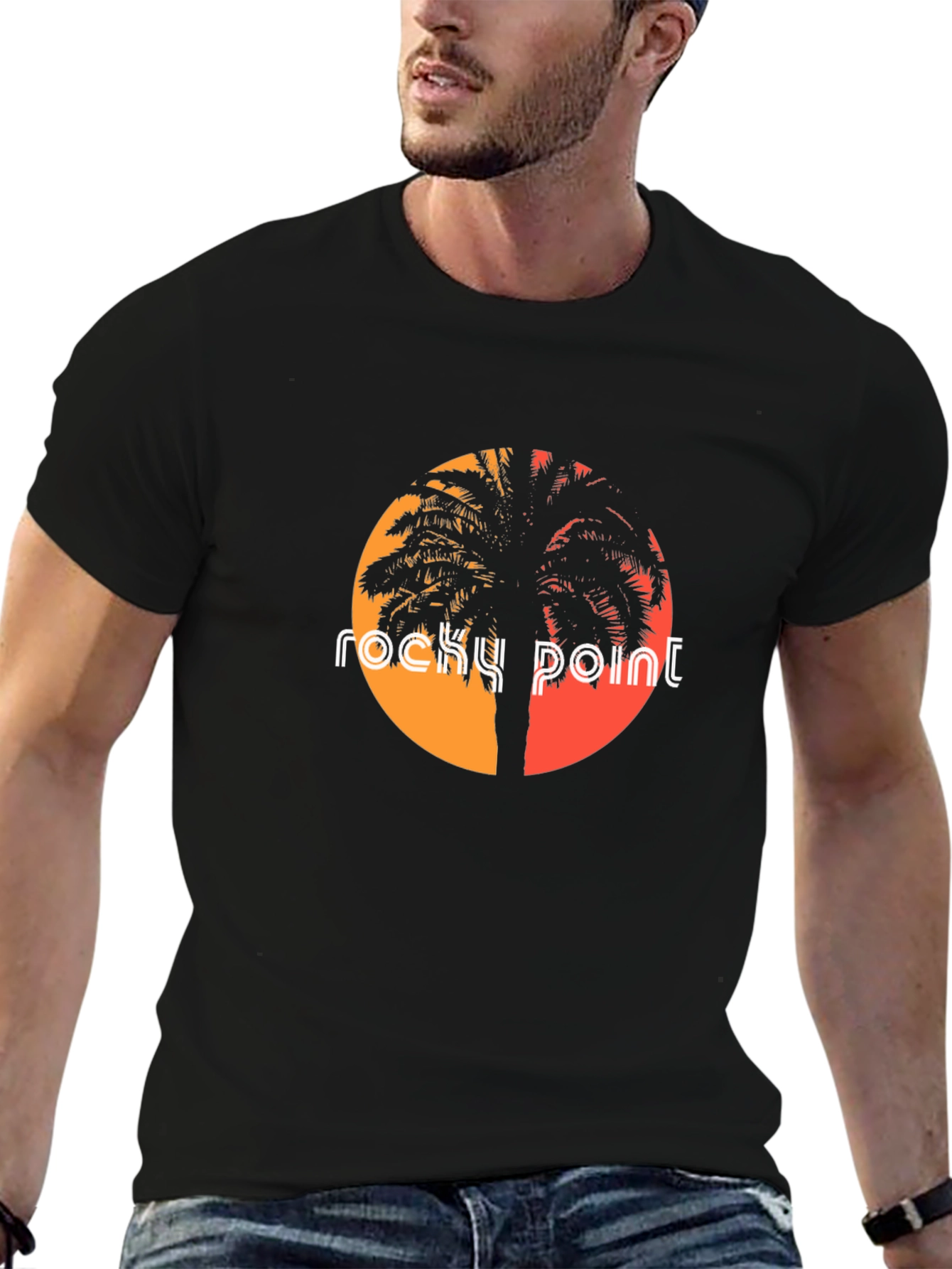 Rocky Point Palm Sunset Graphic Tee