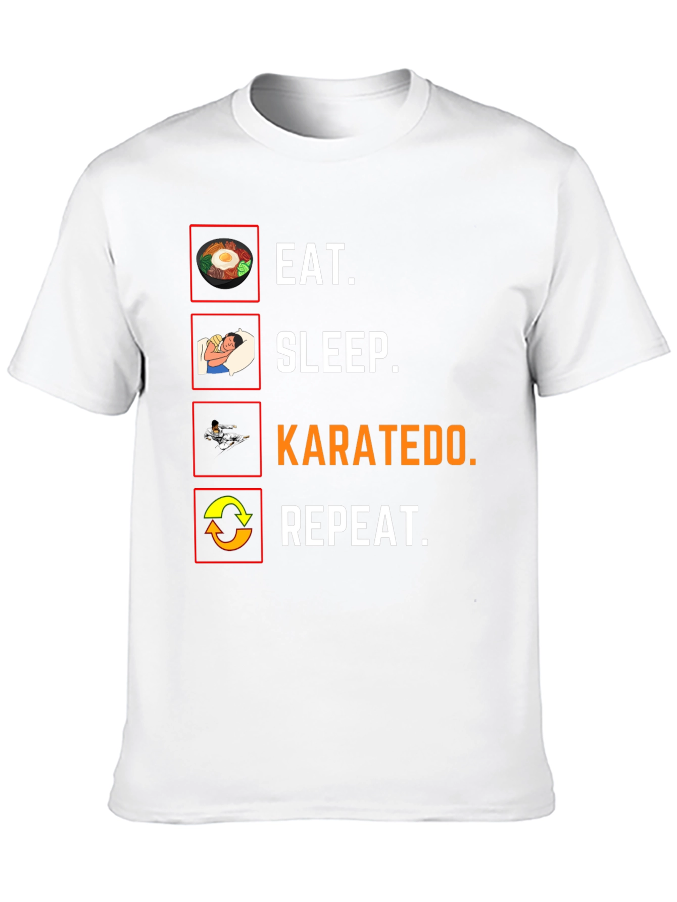 Eat Sleep Karatedo Repeat Black T-Shirt