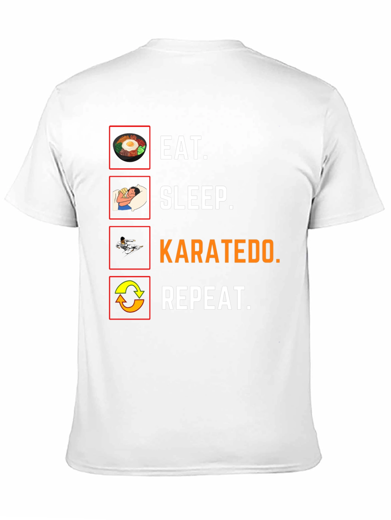 Eat Sleep Karatedo Repeat Black T-Shirt