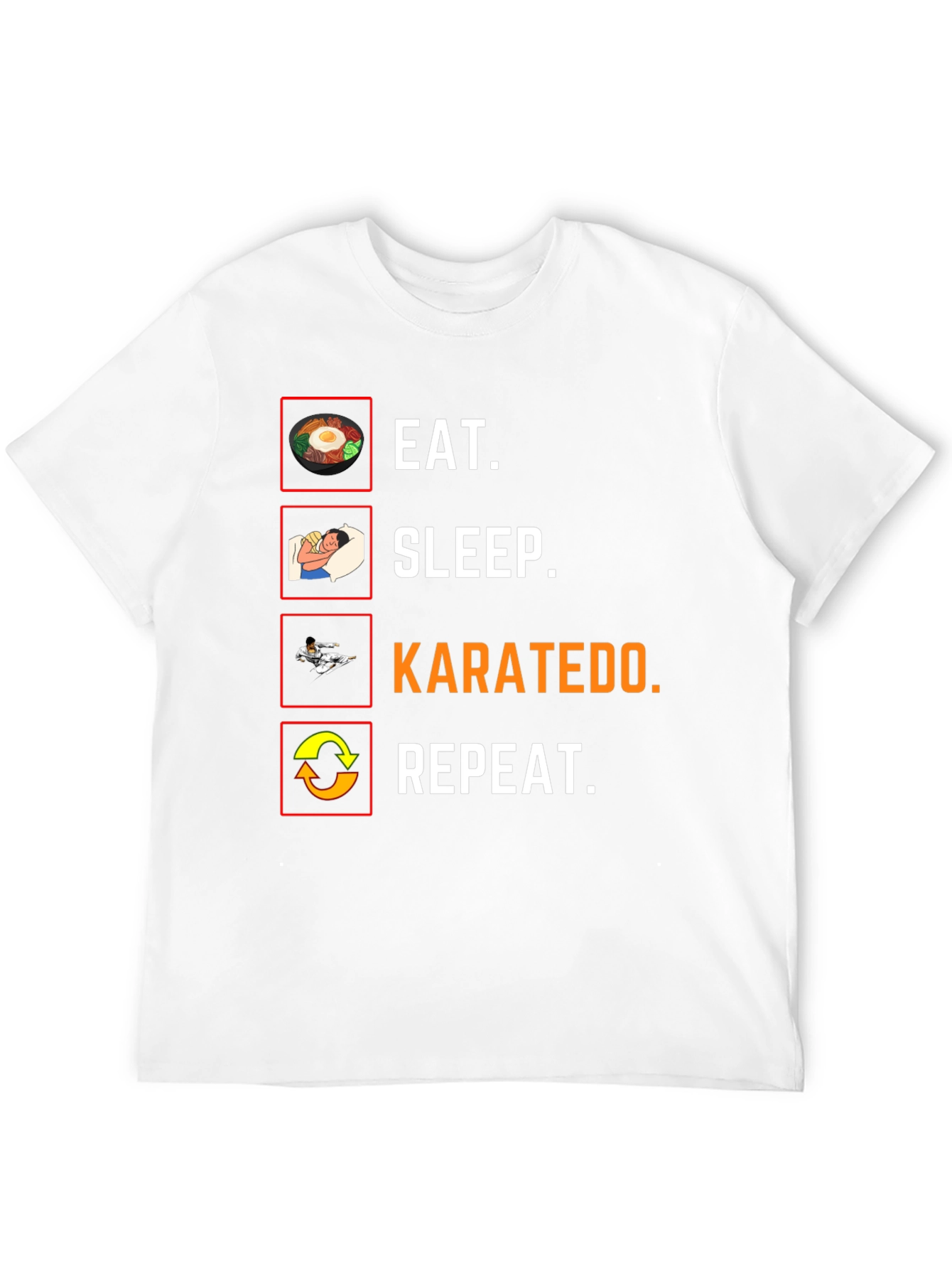 Eat Sleep Karatedo Repeat Black T-Shirt