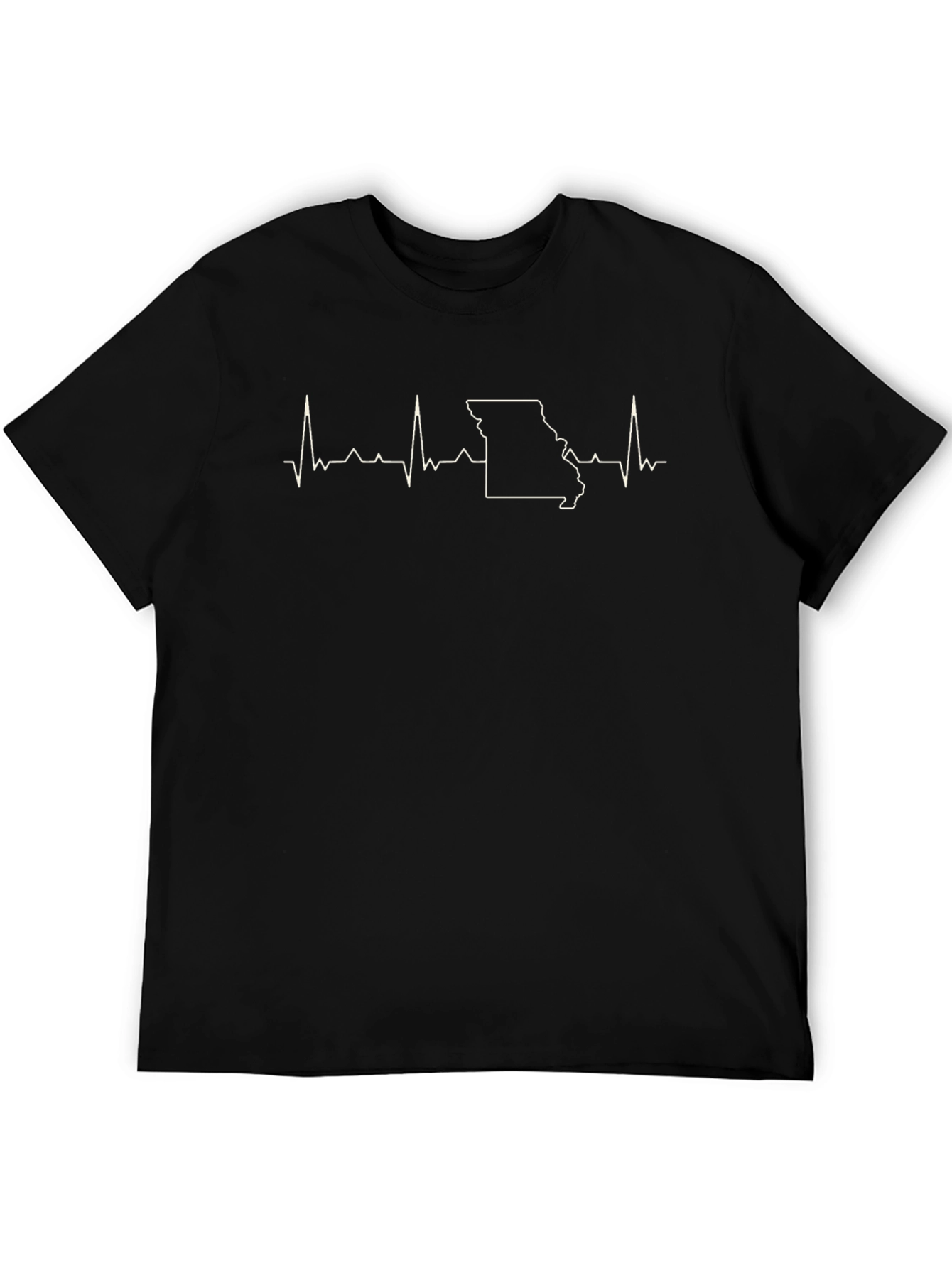 Missouri State Pride Heartbeat Graphic Tee - Black Cotton