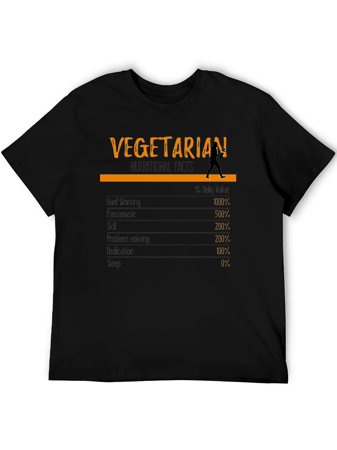 Vegetarian Nutritional Facts T-Shirt Funny Vegan Tee