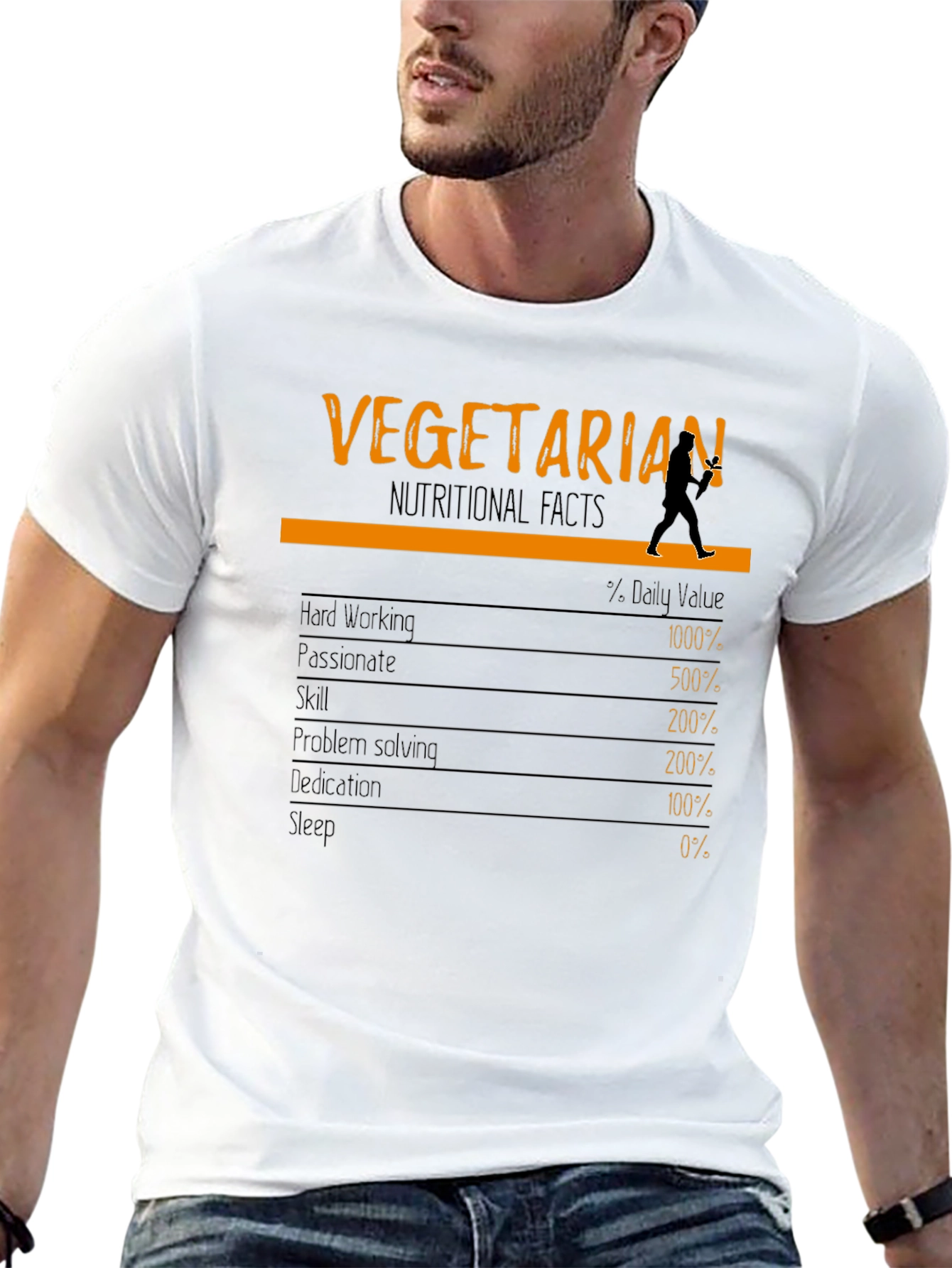 Vegetarian Nutritional Facts T-Shirt Funny Vegan Tee