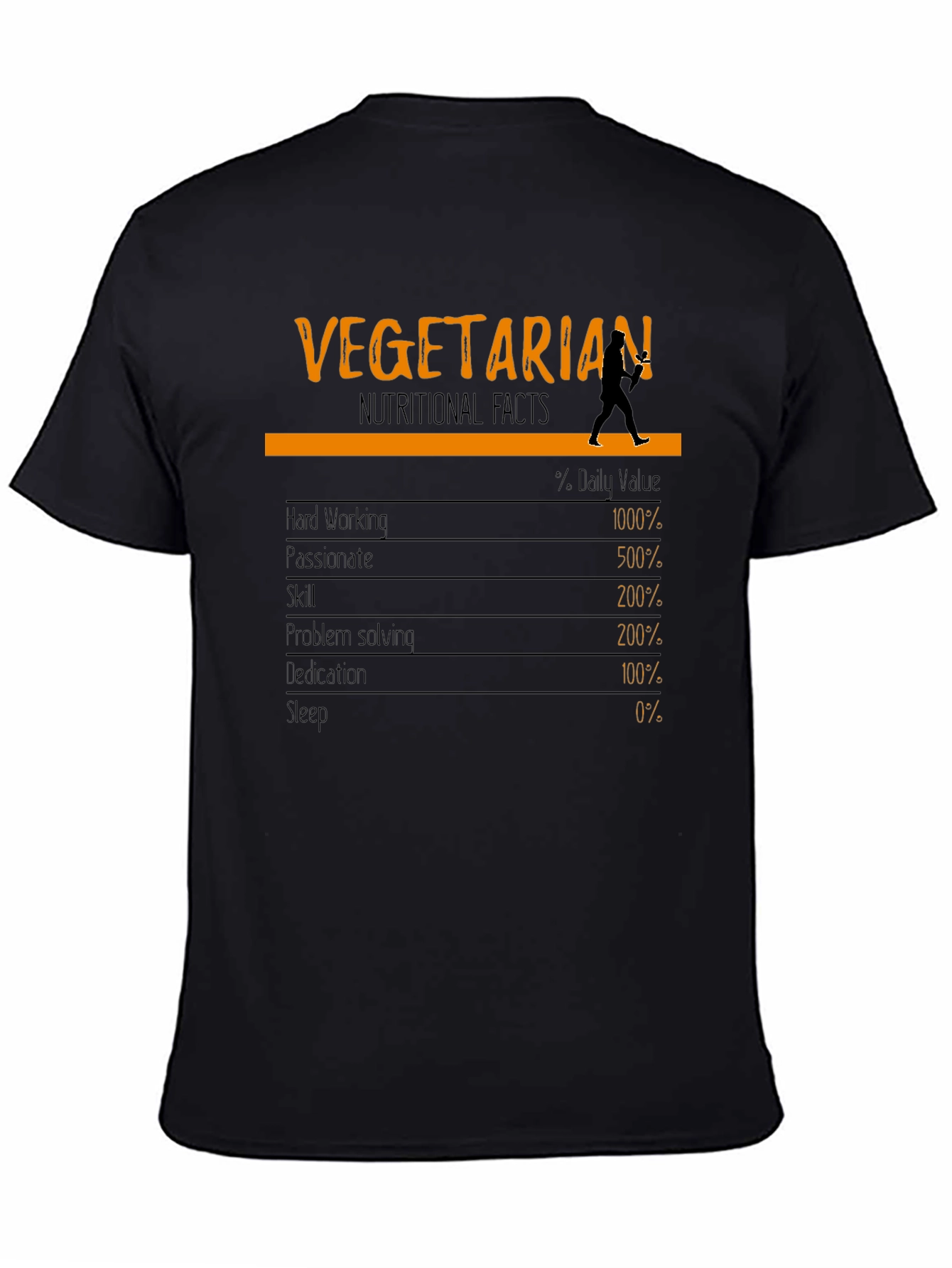 Vegetarian Nutritional Facts T-Shirt Funny Vegan Tee