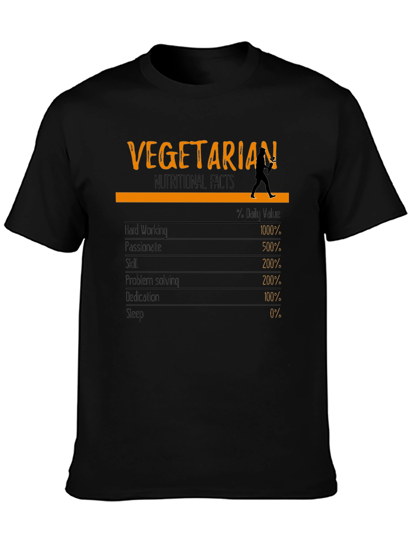 Vegetarian Nutritional Facts T-Shirt Funny Vegan Tee