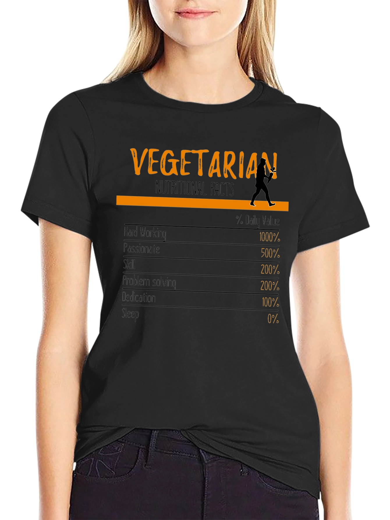 Vegetarian Nutritional Facts T-Shirt Funny Vegan Tee