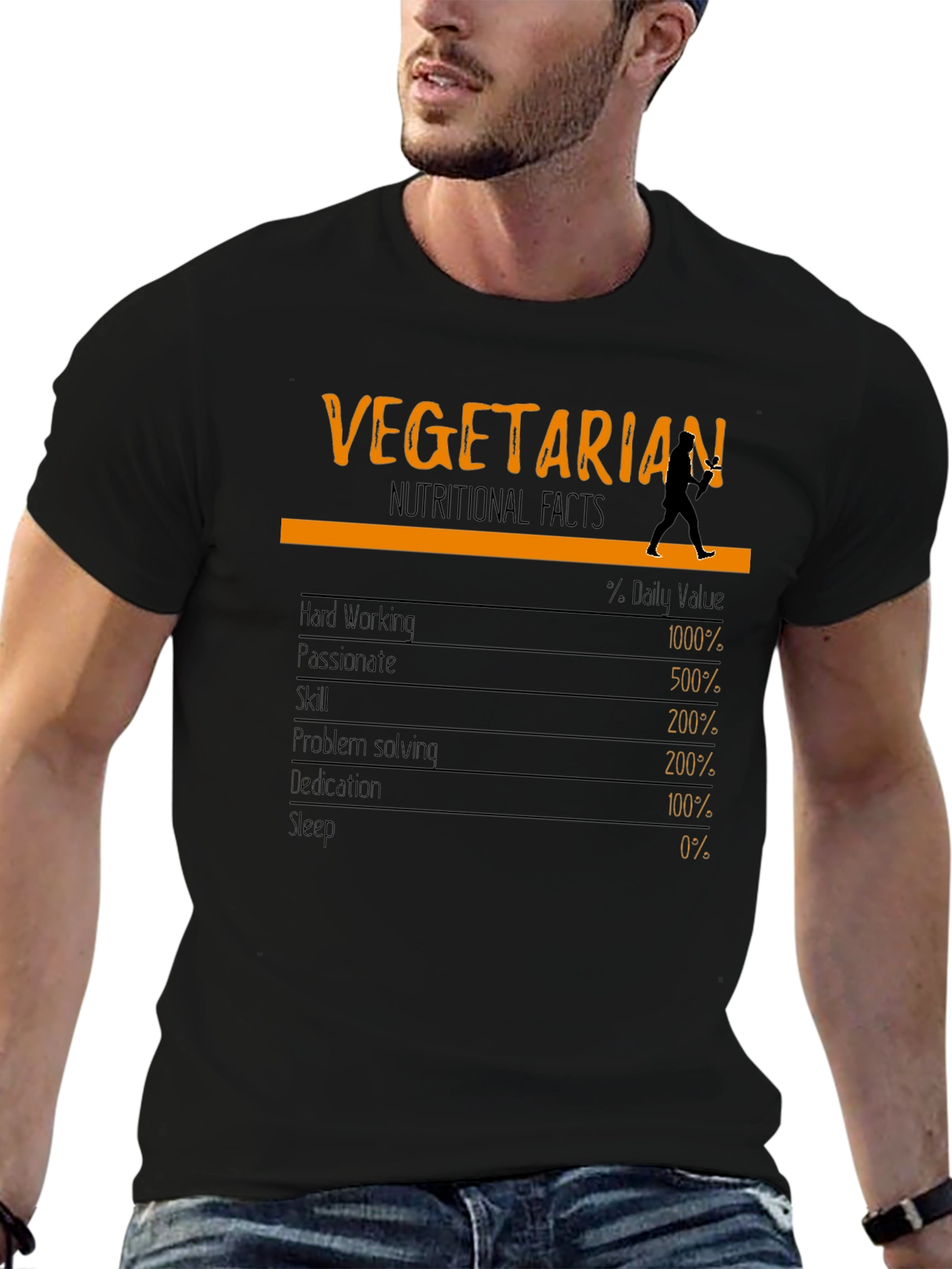 Vegetarian Nutritional Facts T-Shirt Funny Vegan Tee