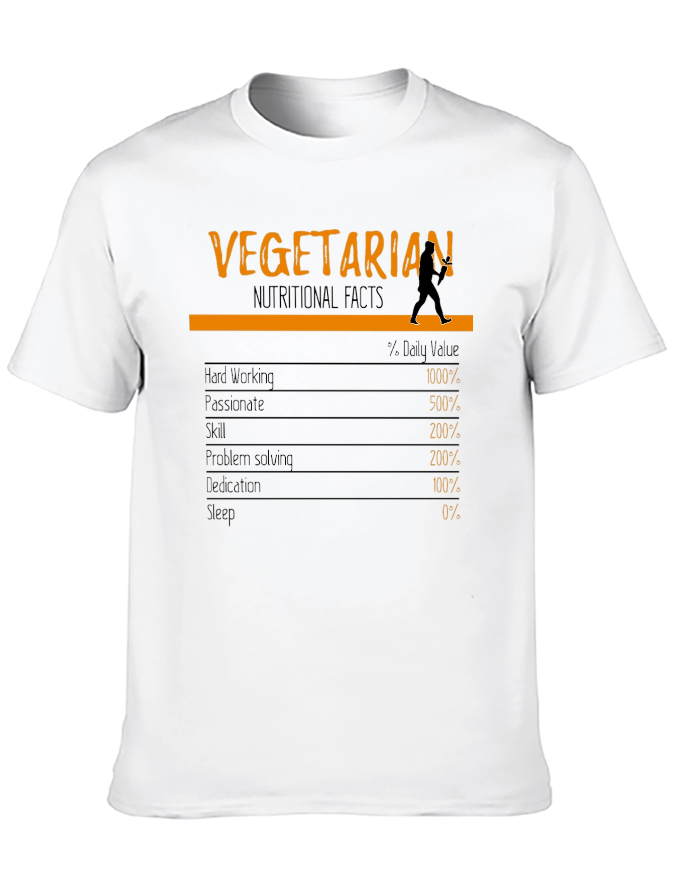 Vegetarian Nutritional Facts T-Shirt Funny Vegan Tee