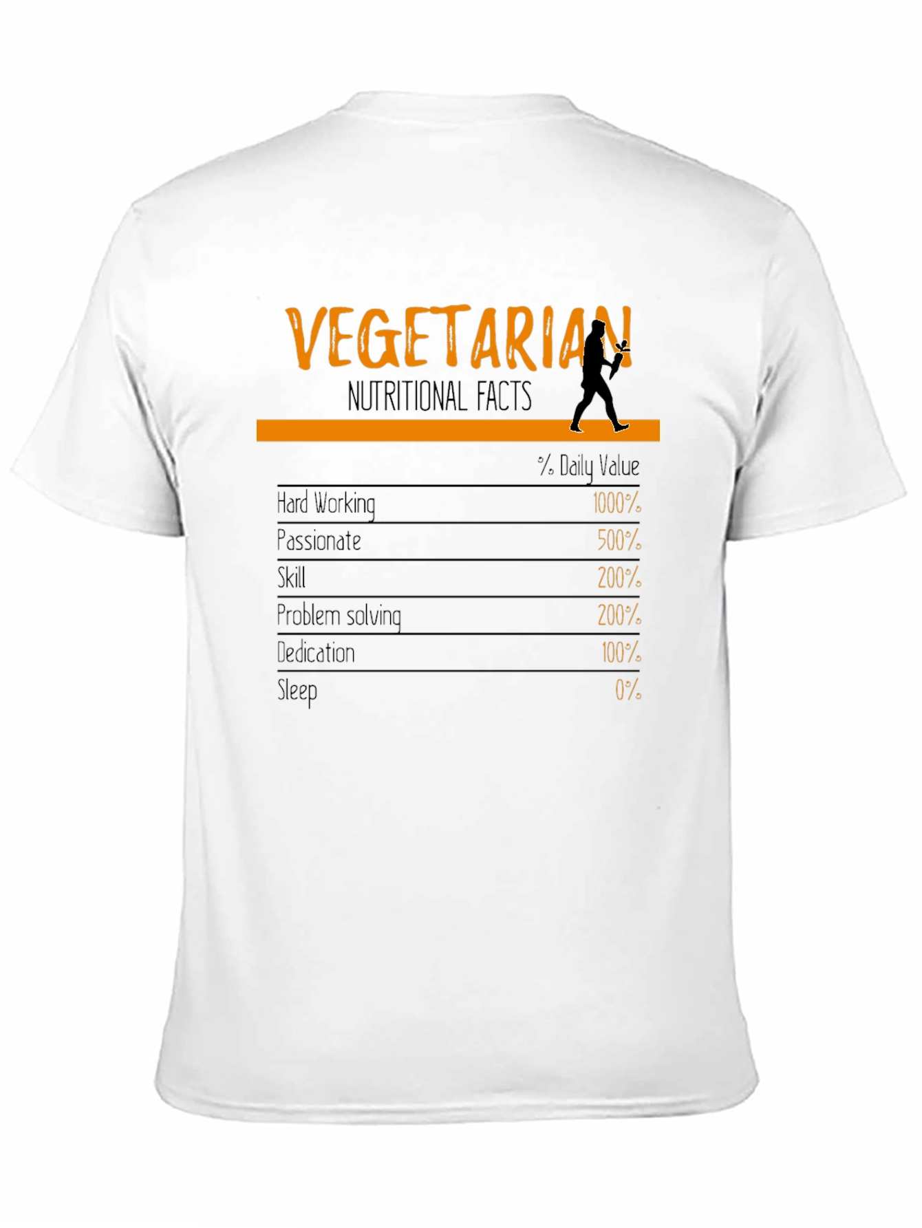 Vegetarian Nutritional Facts T-Shirt Funny Vegan Tee