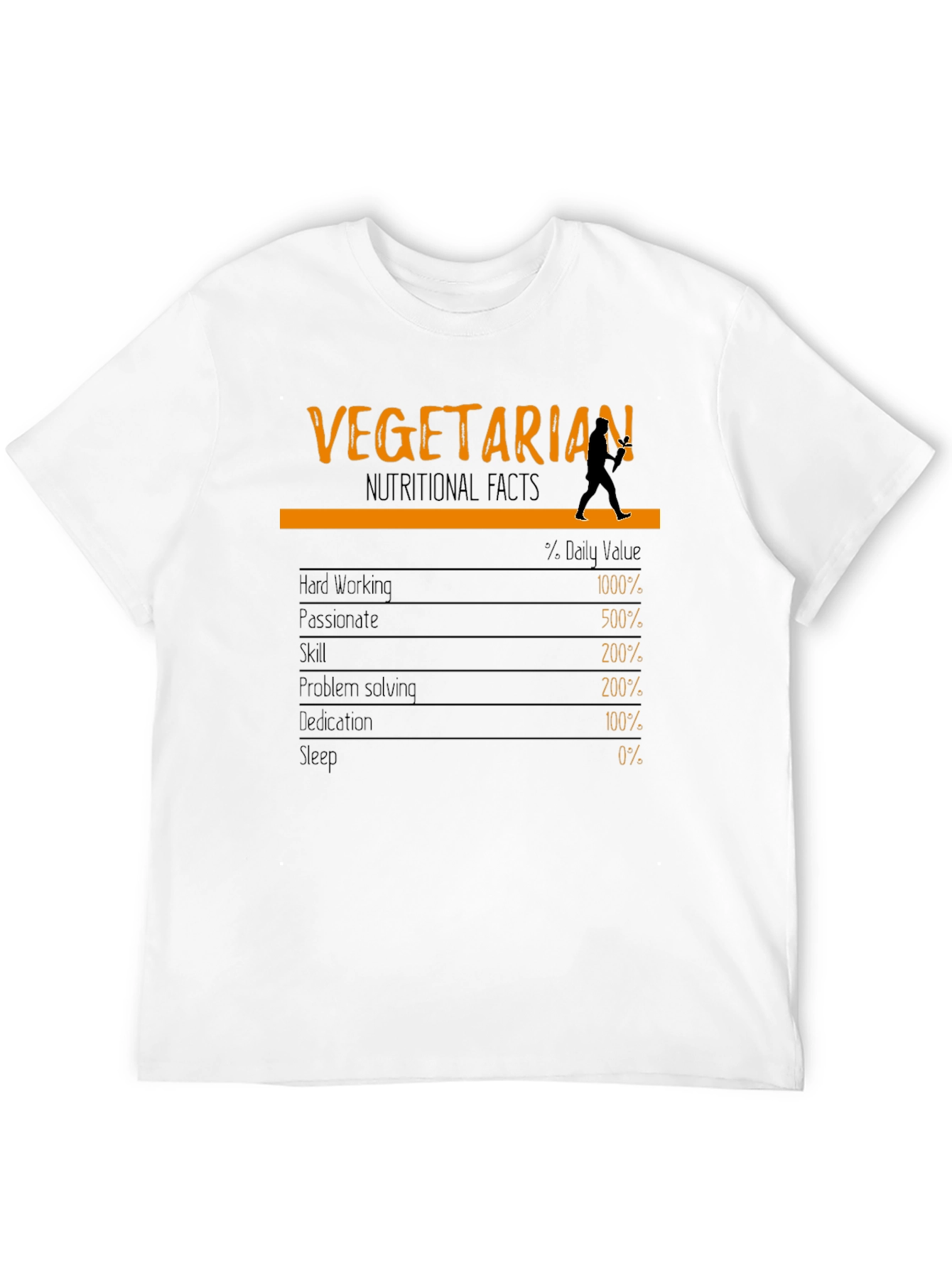Vegetarian Nutritional Facts T-Shirt Funny Vegan Tee
