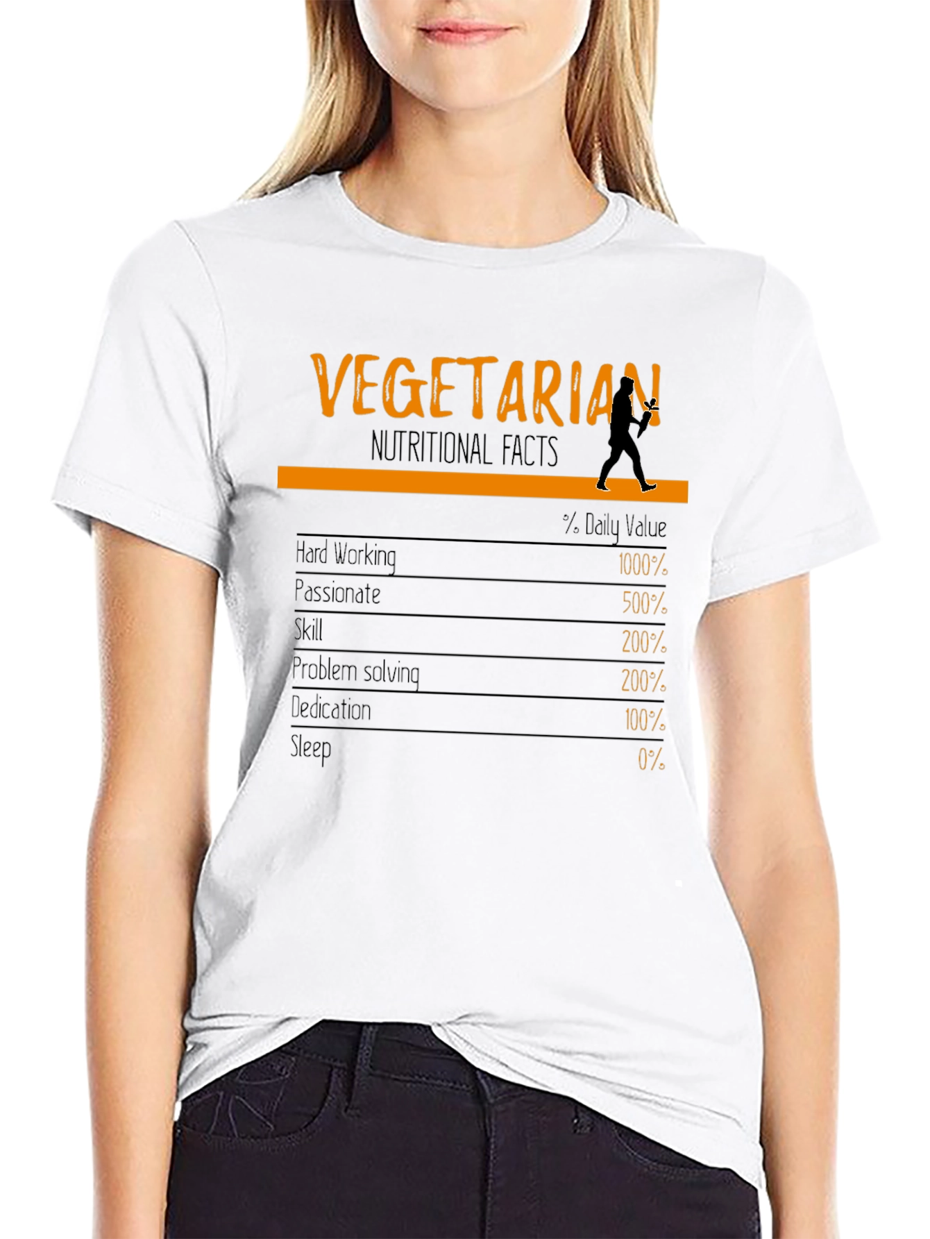 Vegetarian Nutritional Facts T-Shirt Funny Vegan Tee