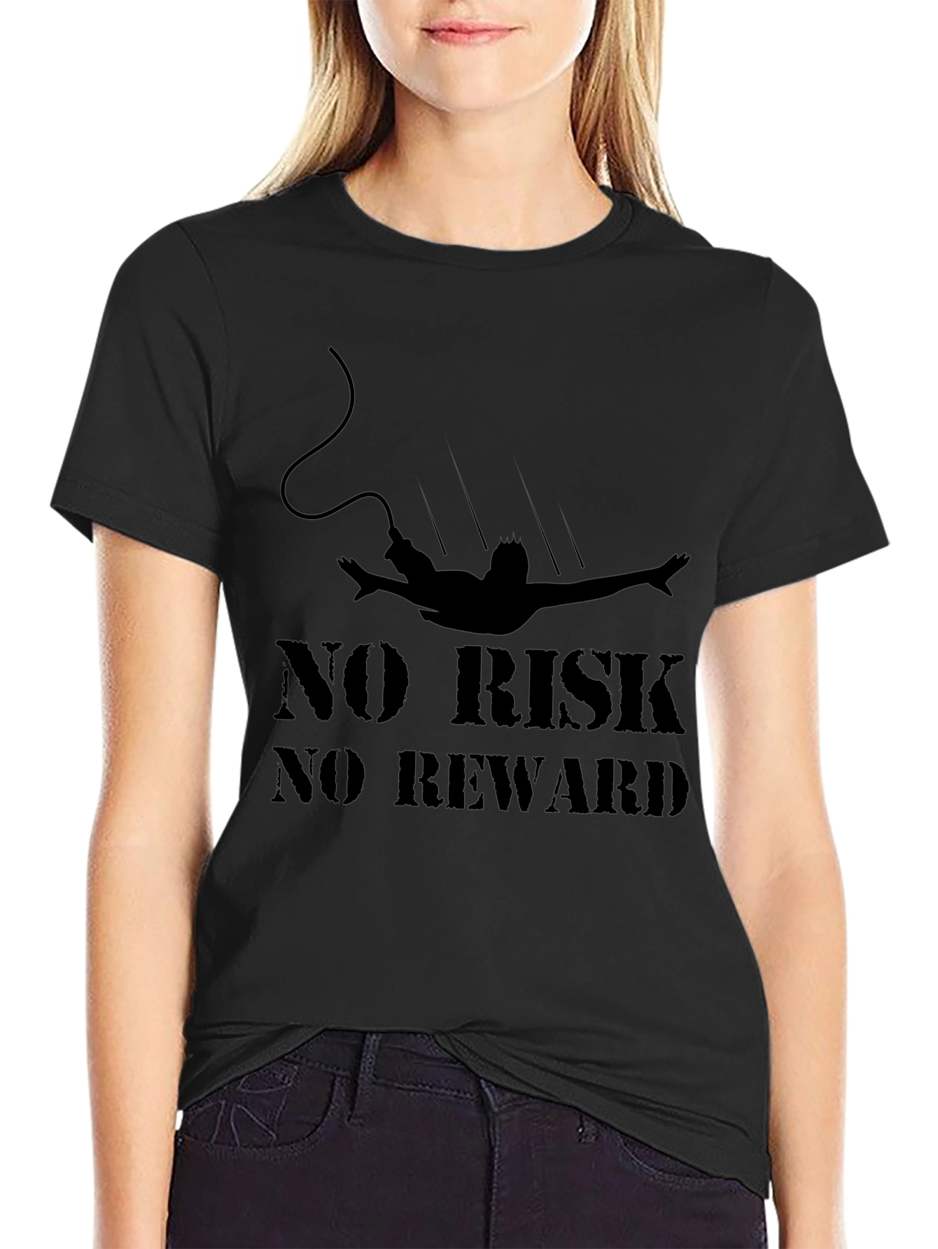 No Risk No Reward Black Graphic Tee