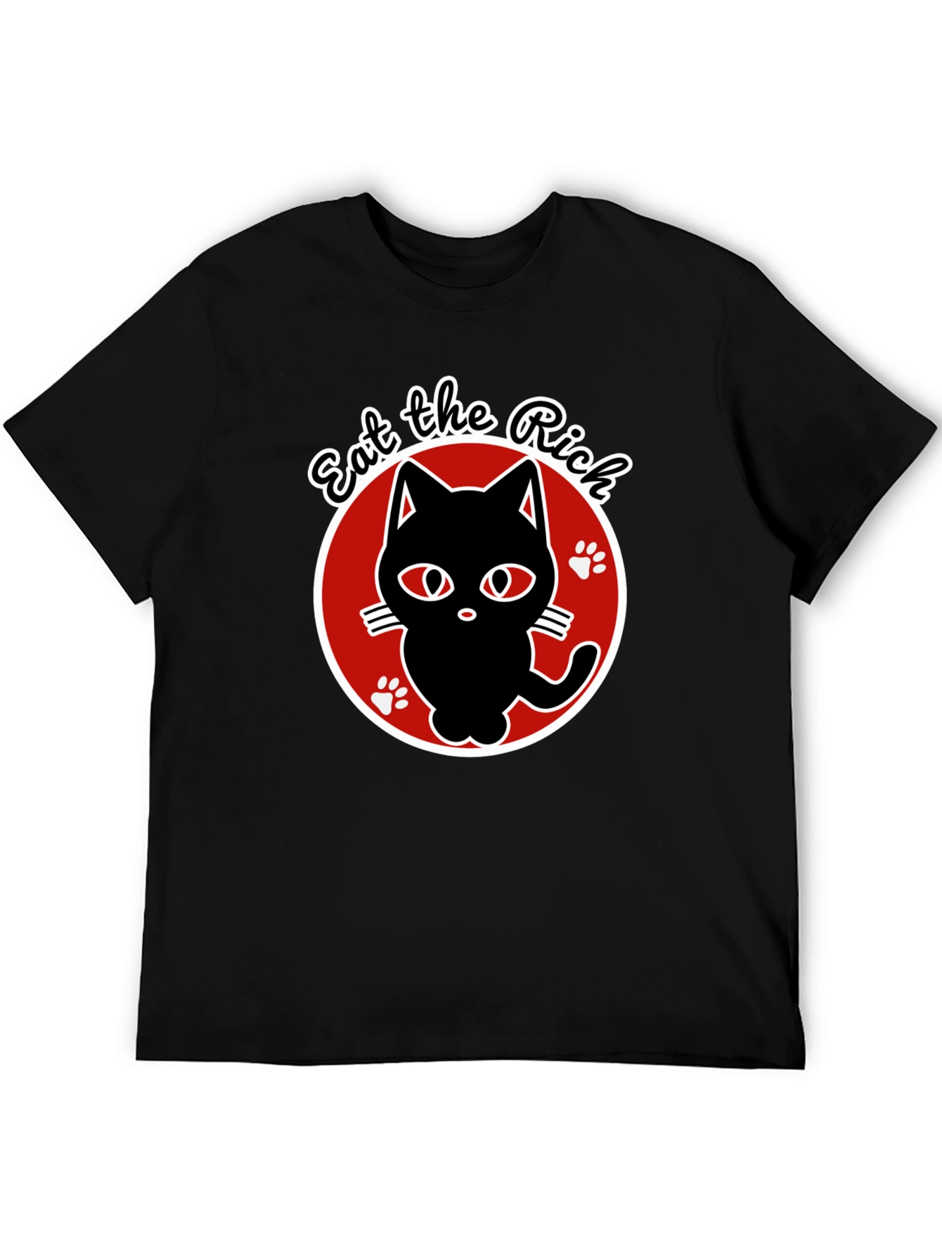 Eat the Rich Black Cat Graphic T-Shirt