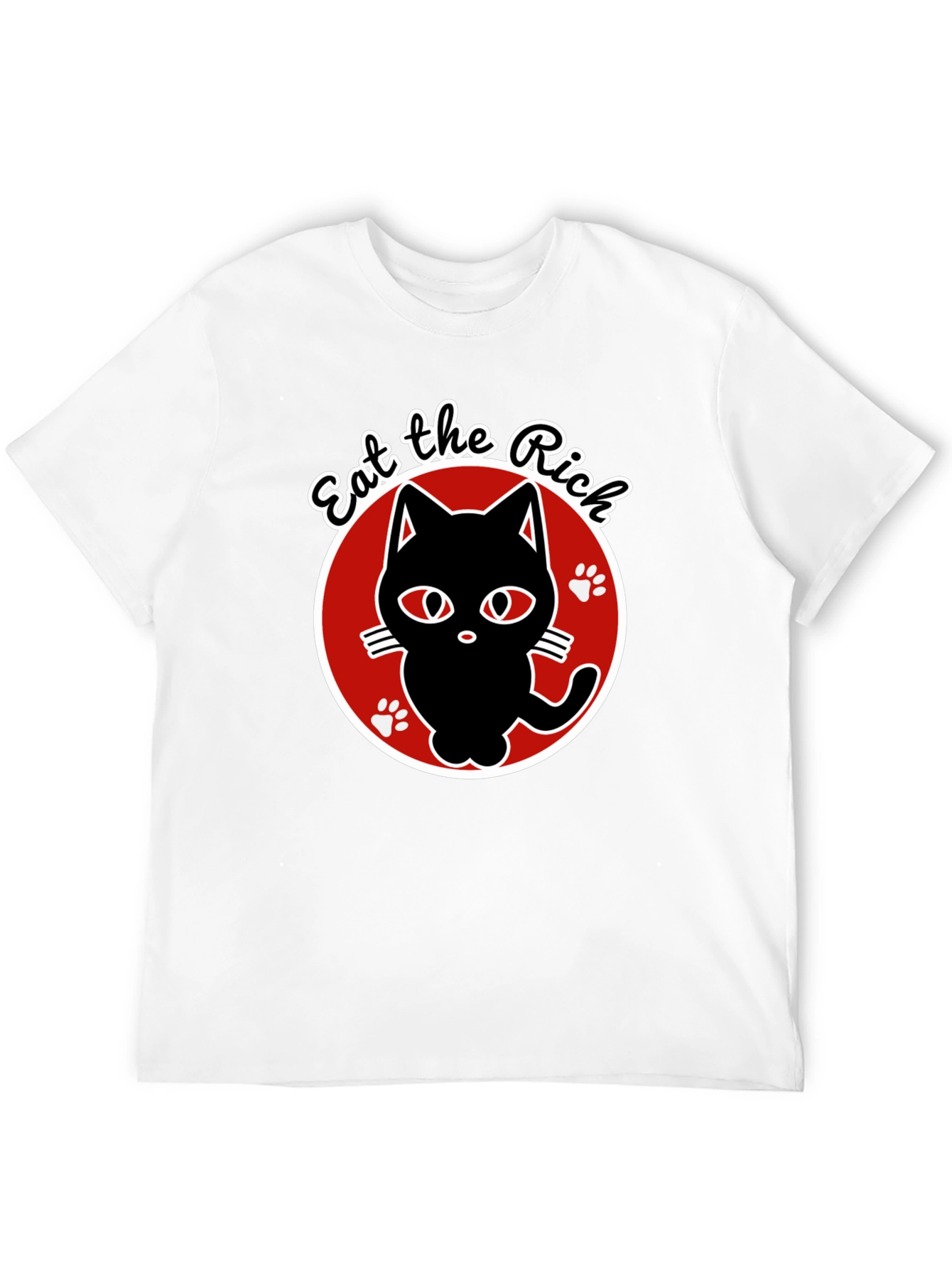 Eat the Rich Black Cat Graphic T-Shirt