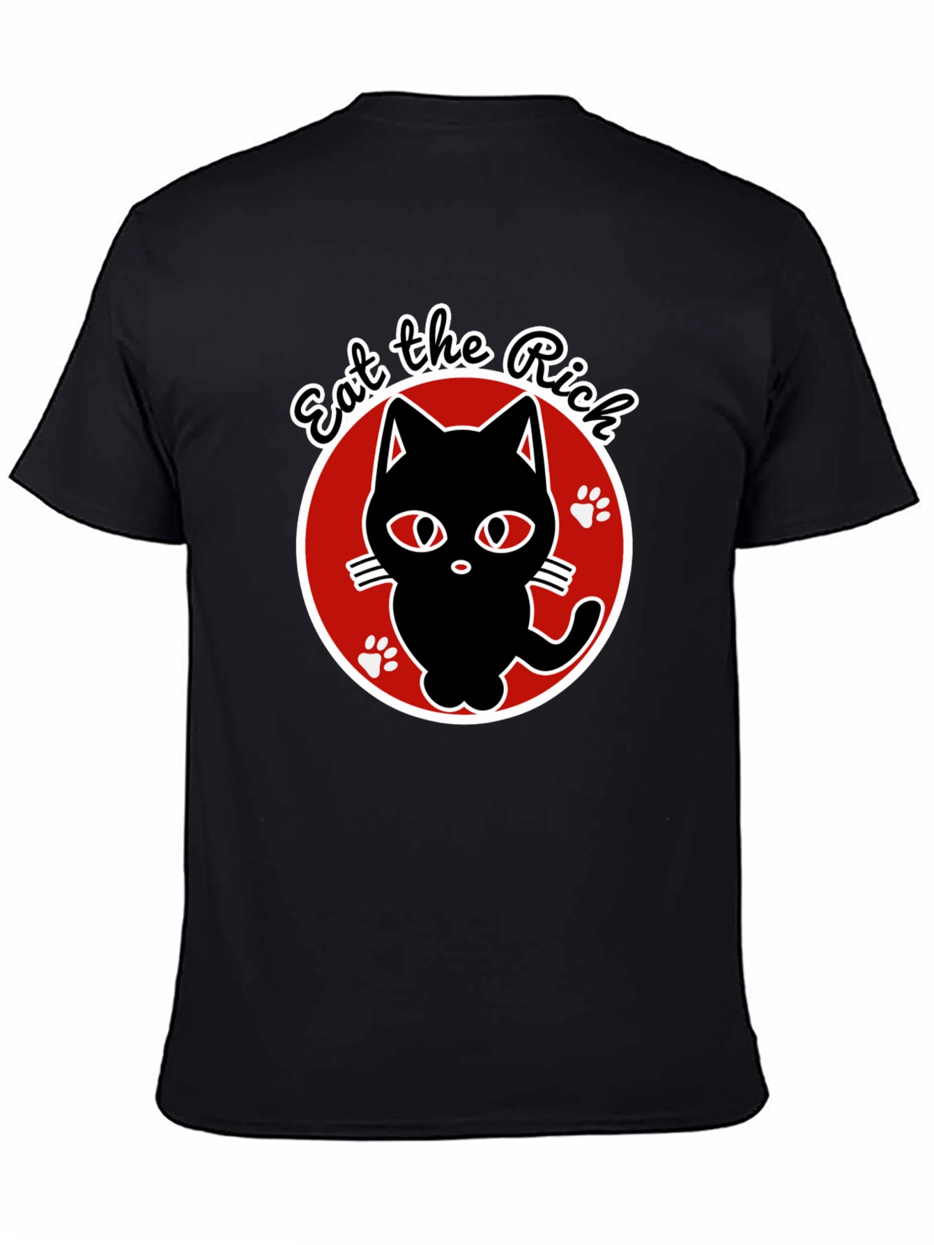 Eat the Rich Black Cat Graphic T-Shirt