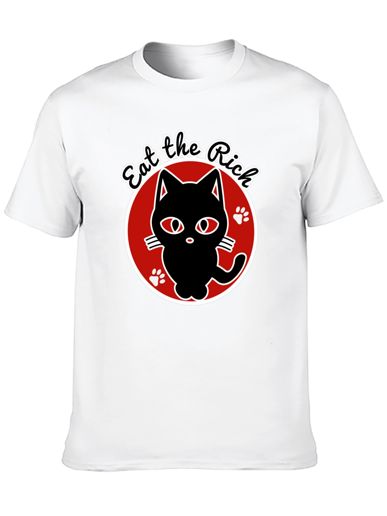 Eat the Rich Black Cat Graphic T-Shirt