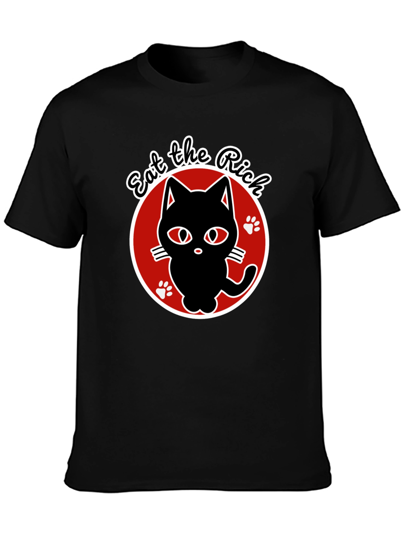 Eat the Rich Black Cat Graphic T-Shirt
