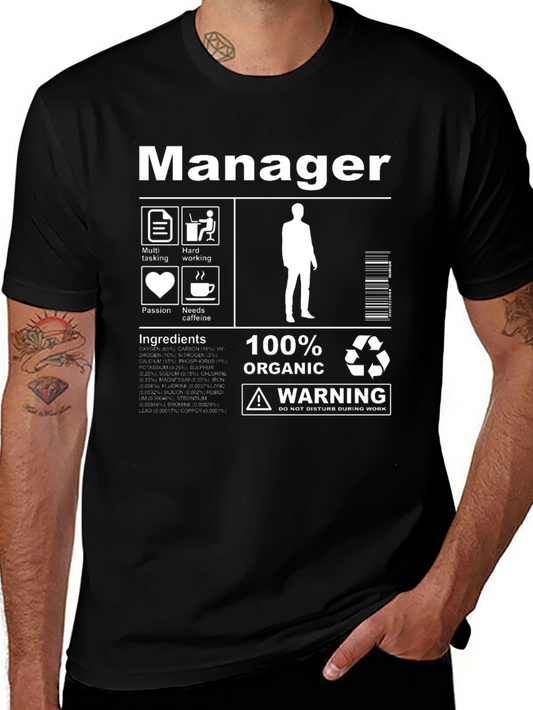 Manager Ingredients T-Shirt - 100% Organic