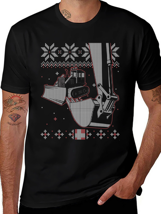 Construction Vehicle Ugly Christmas Sweater T-Shirt