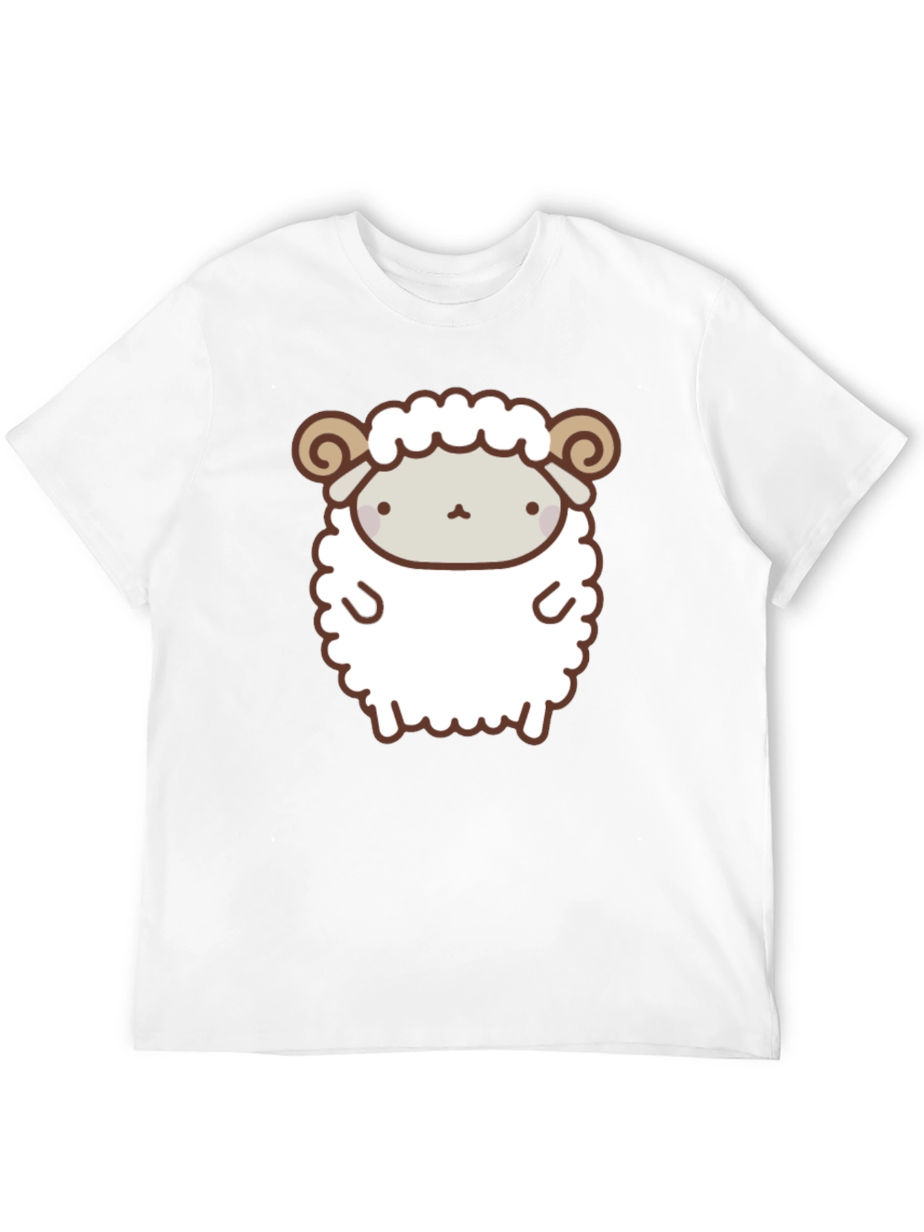 Cute Sheep Graphic Tee - Black Cotton T-Shirt