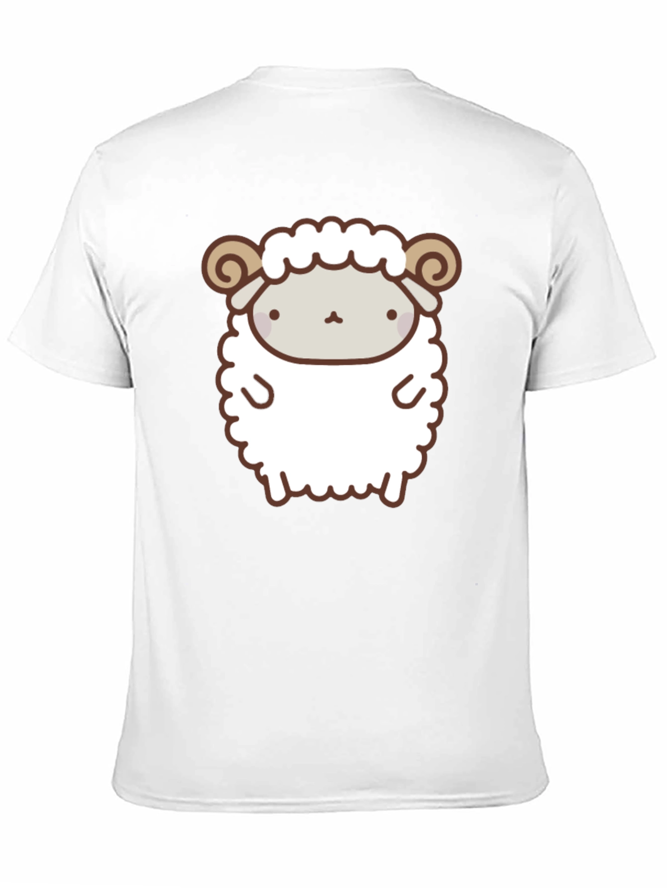 Cute Sheep Graphic Tee - Black Cotton T-Shirt