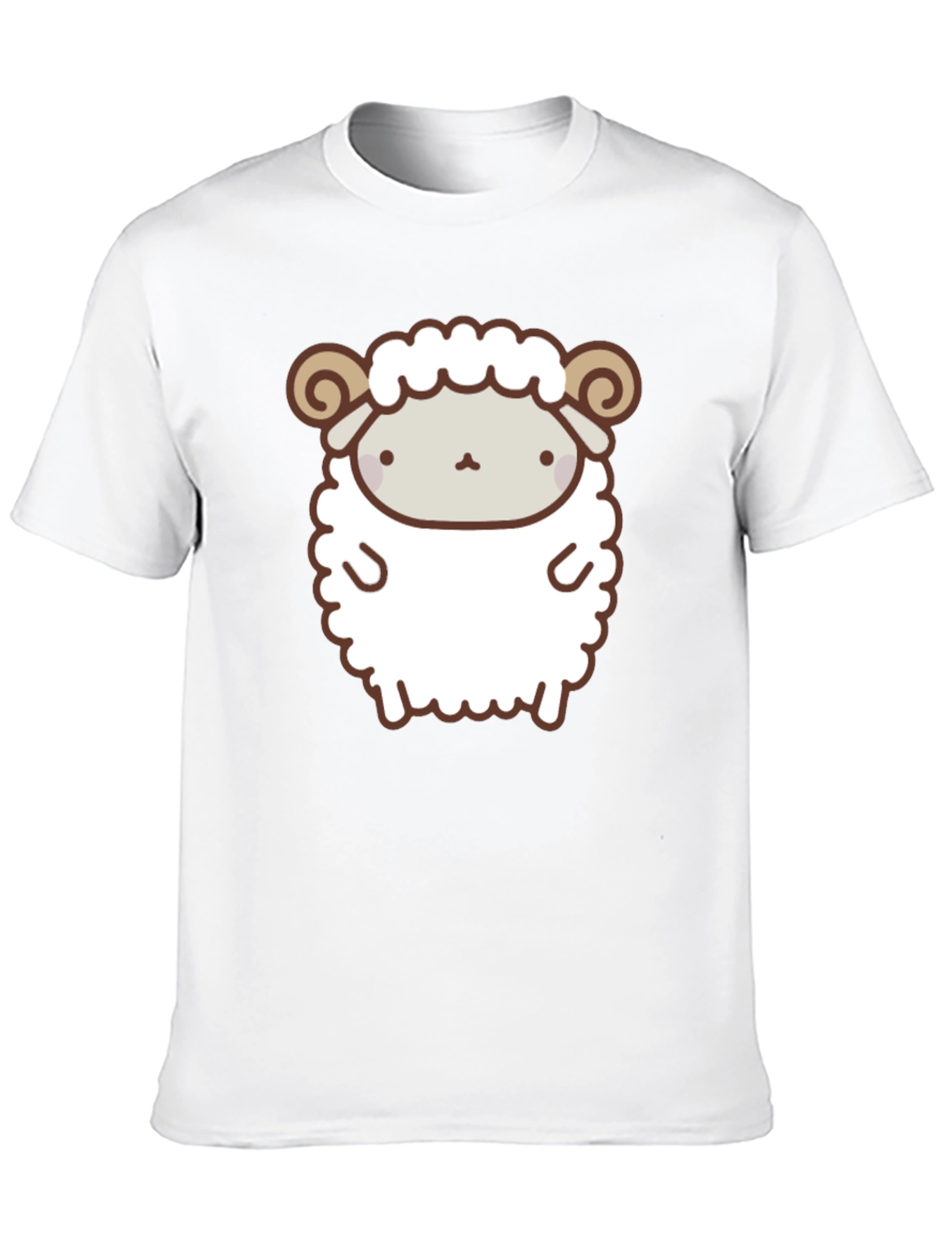 Cute Sheep Graphic Tee - Black Cotton T-Shirt