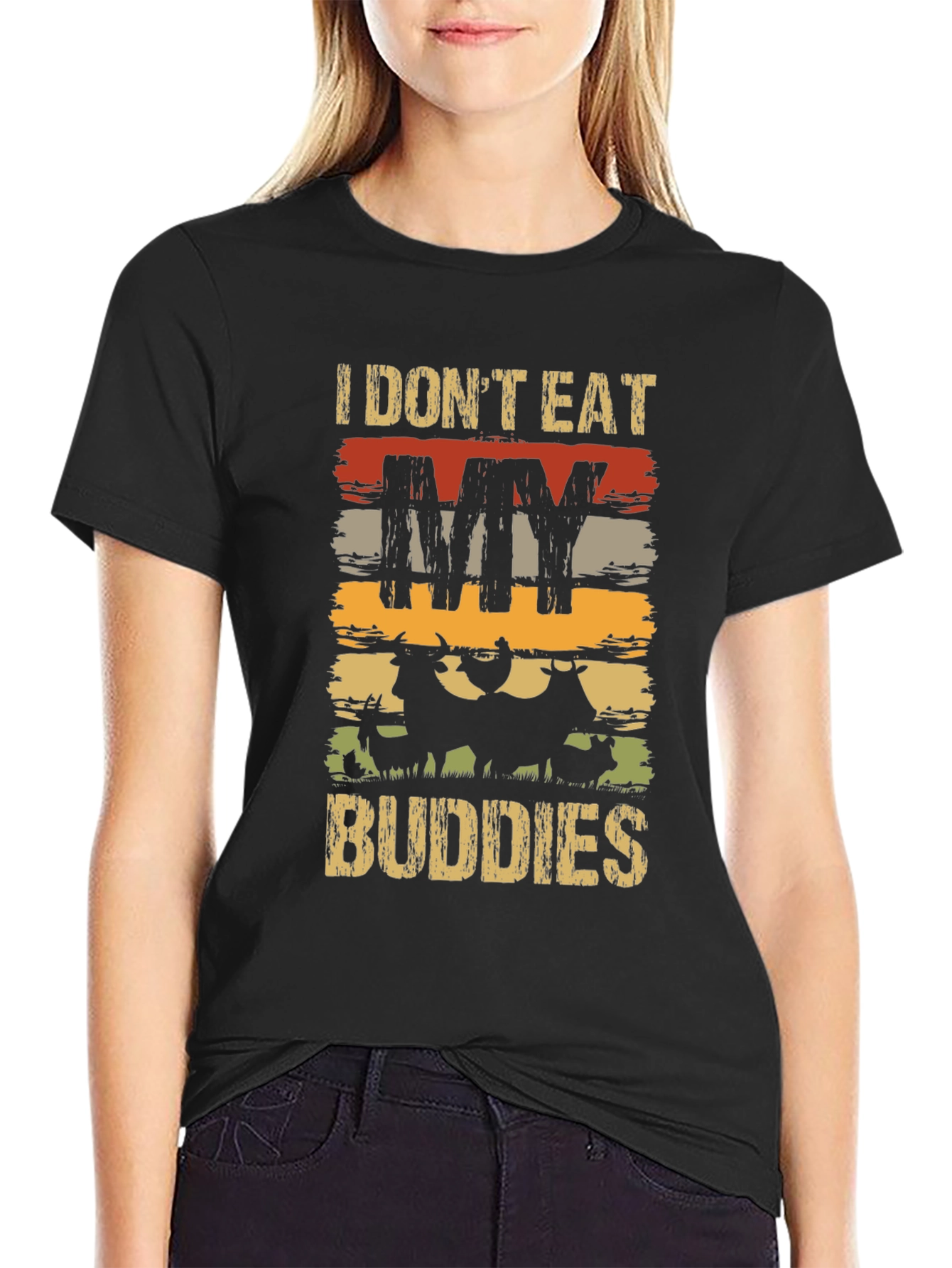 Vegan T-Shirt - I Dont Eat My Buddies
