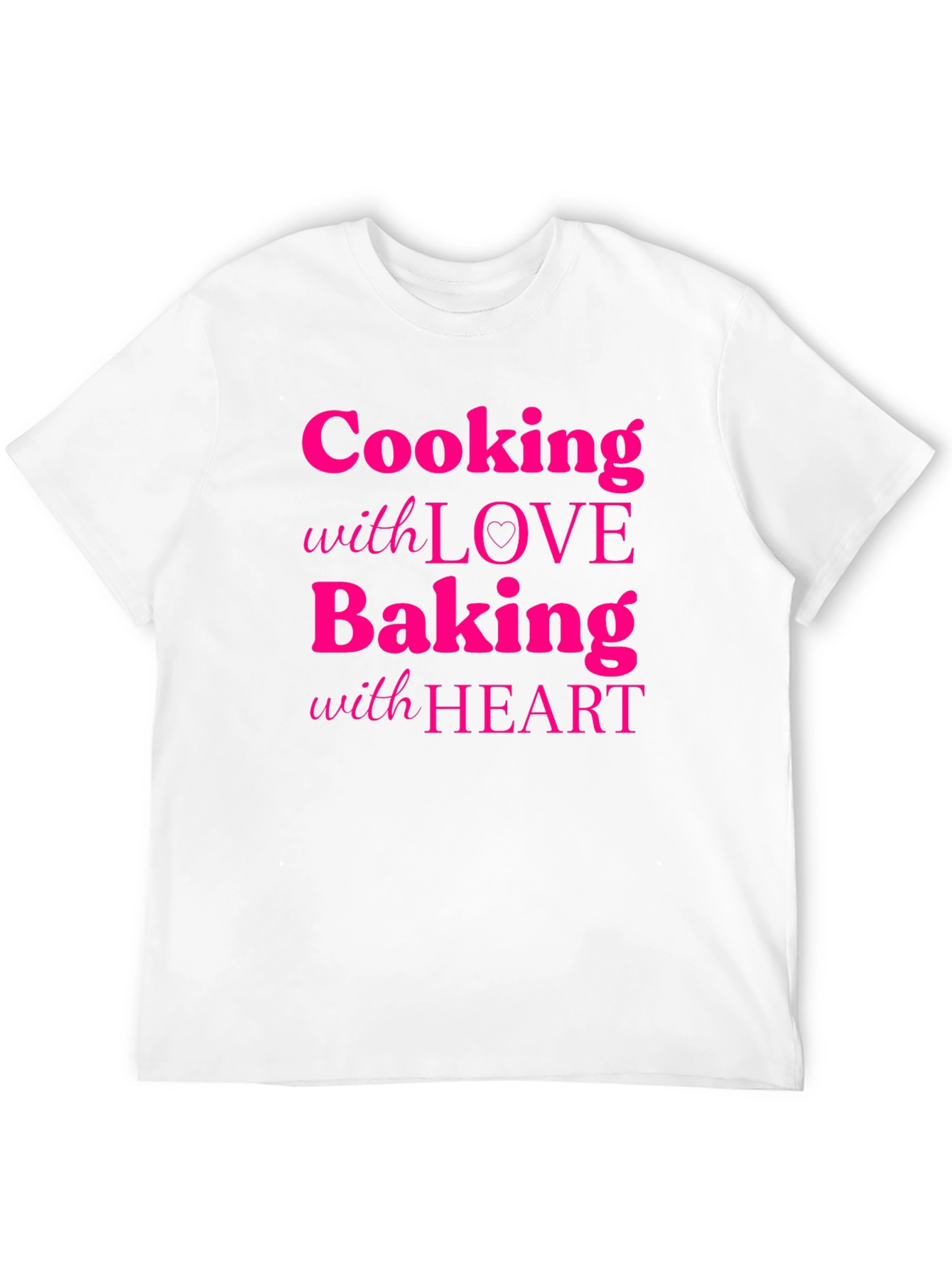 Cooking with Love Baking with Heart Black T-Shirt