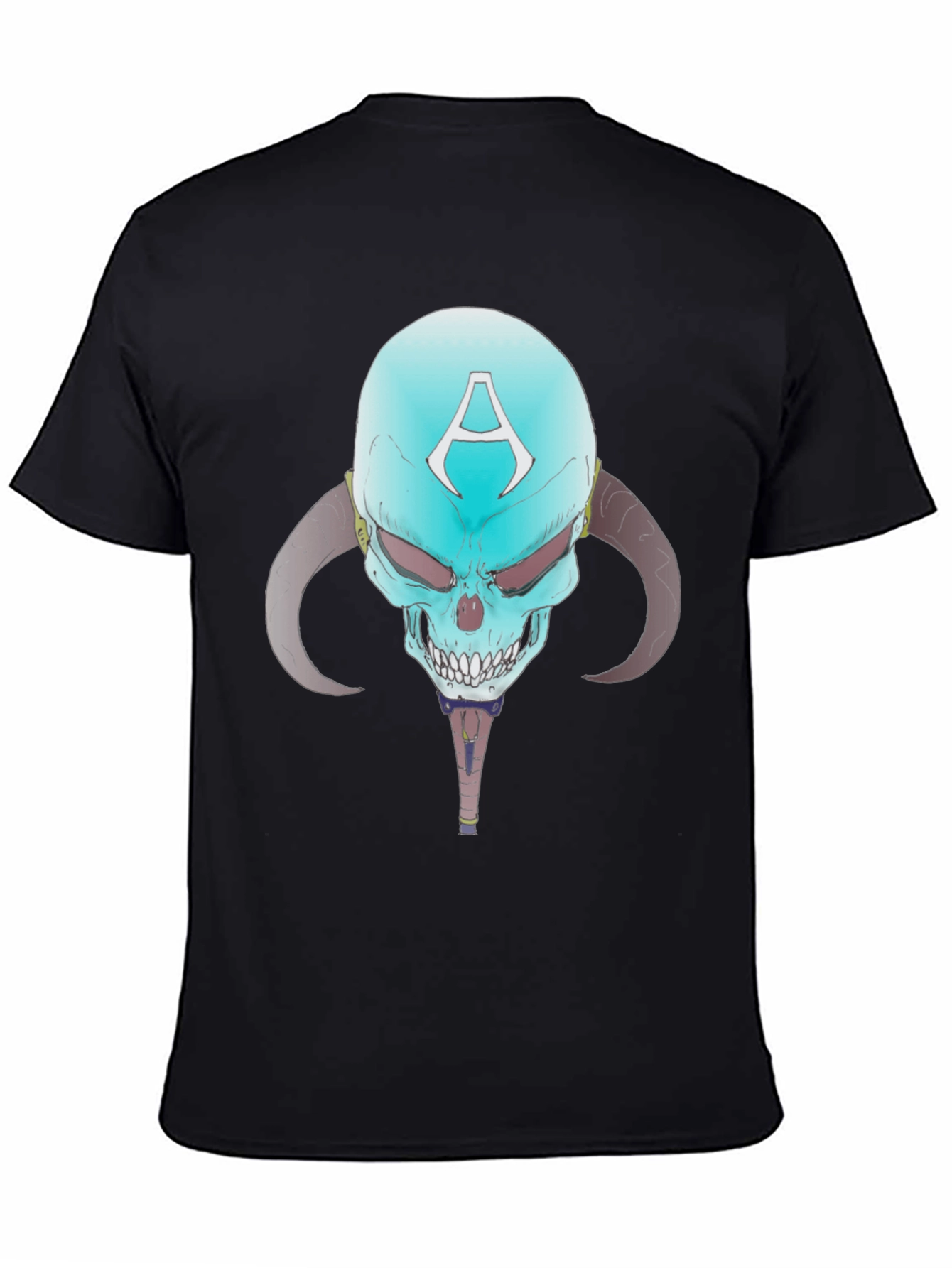 Skull with Horns Graphic Tee - Edgy Design