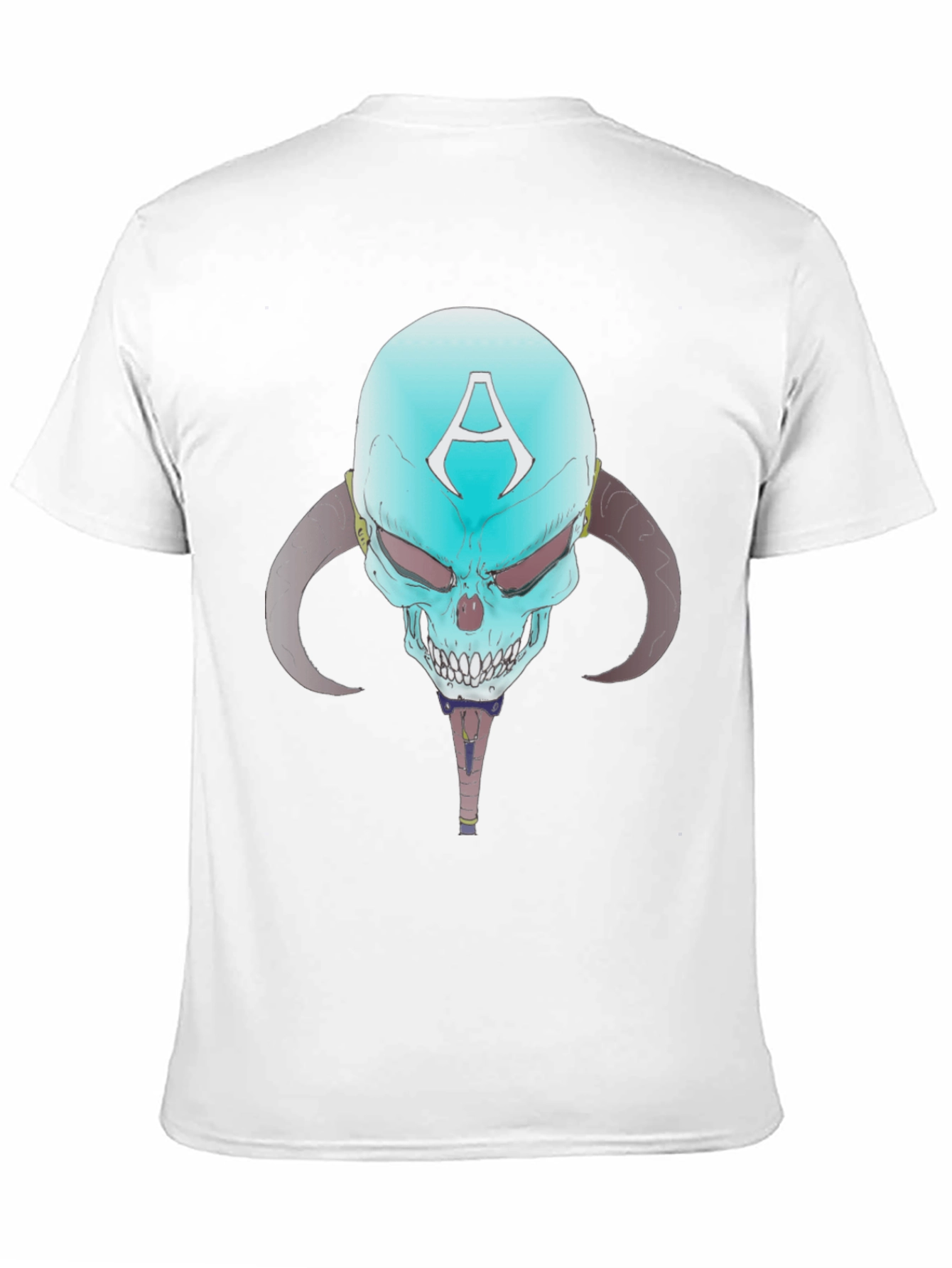 Skull with Horns Graphic Tee - Edgy Design