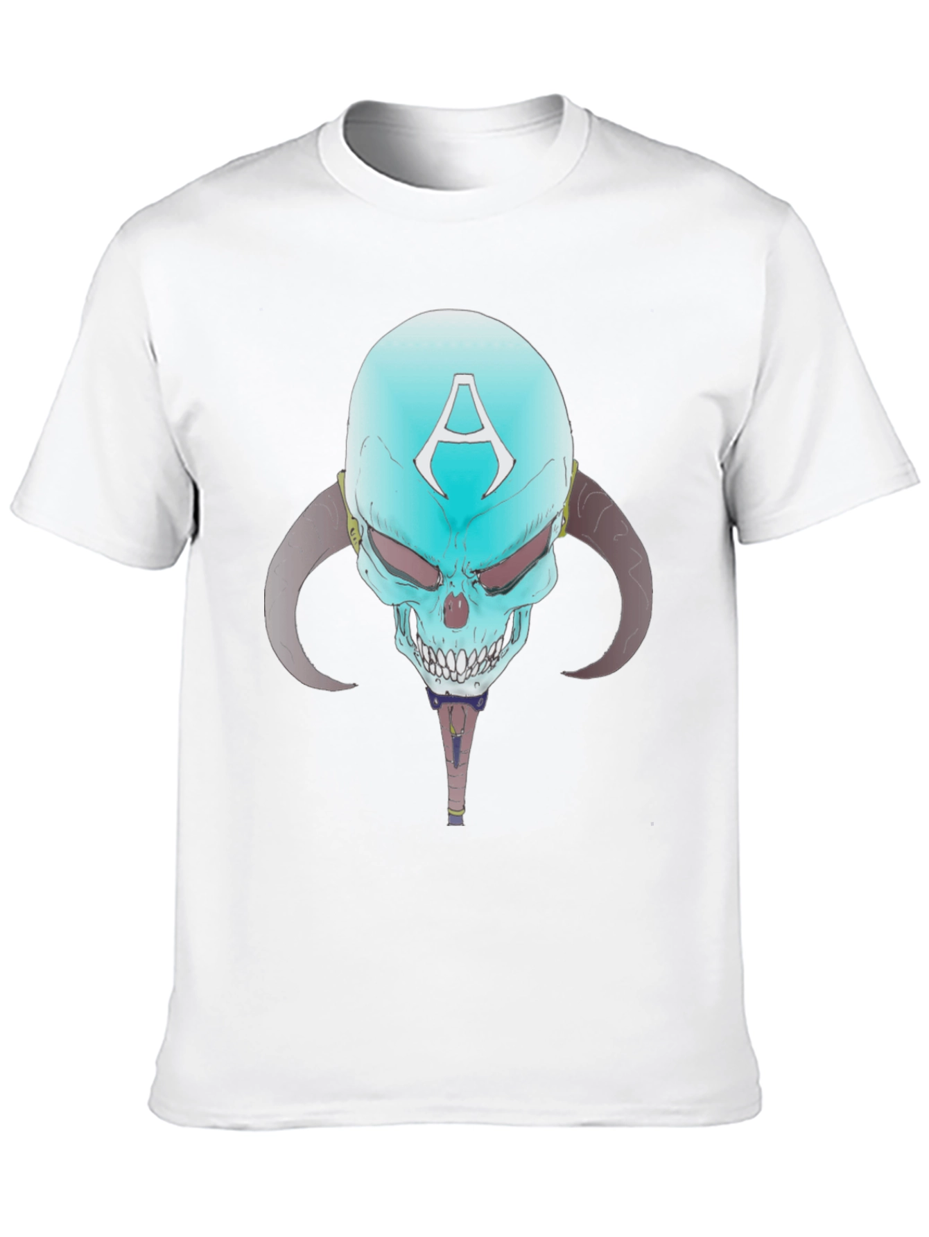 Skull with Horns Graphic Tee - Edgy Design