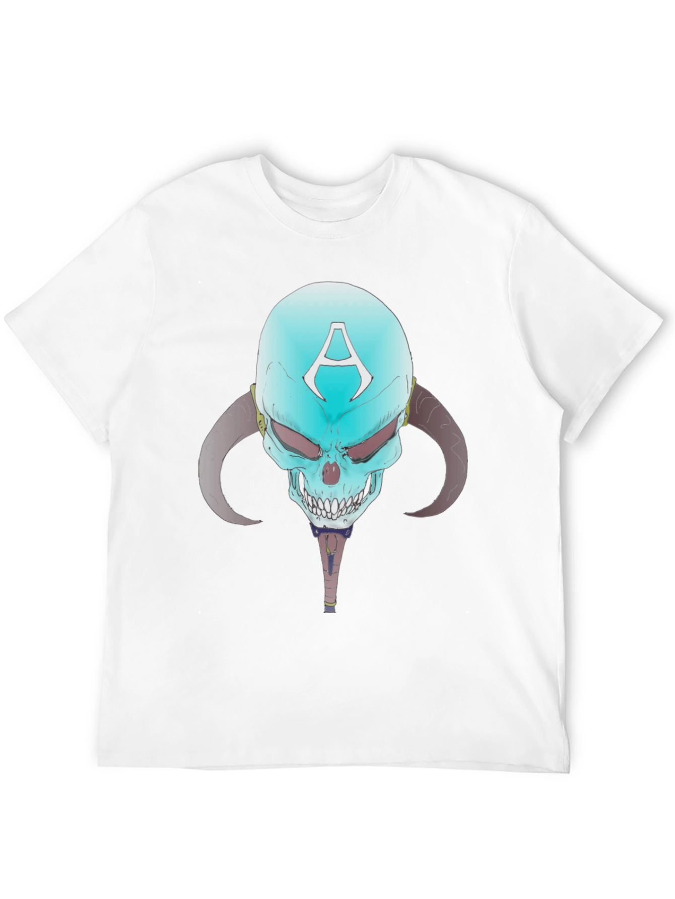Skull with Horns Graphic Tee - Edgy Design