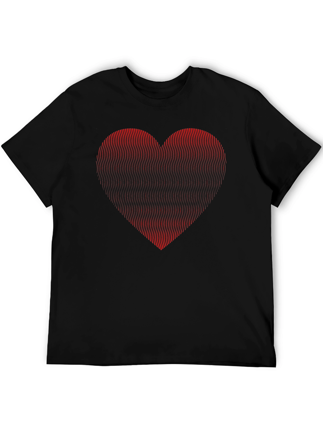 Abstract Heart Graphic Black T-Shirt