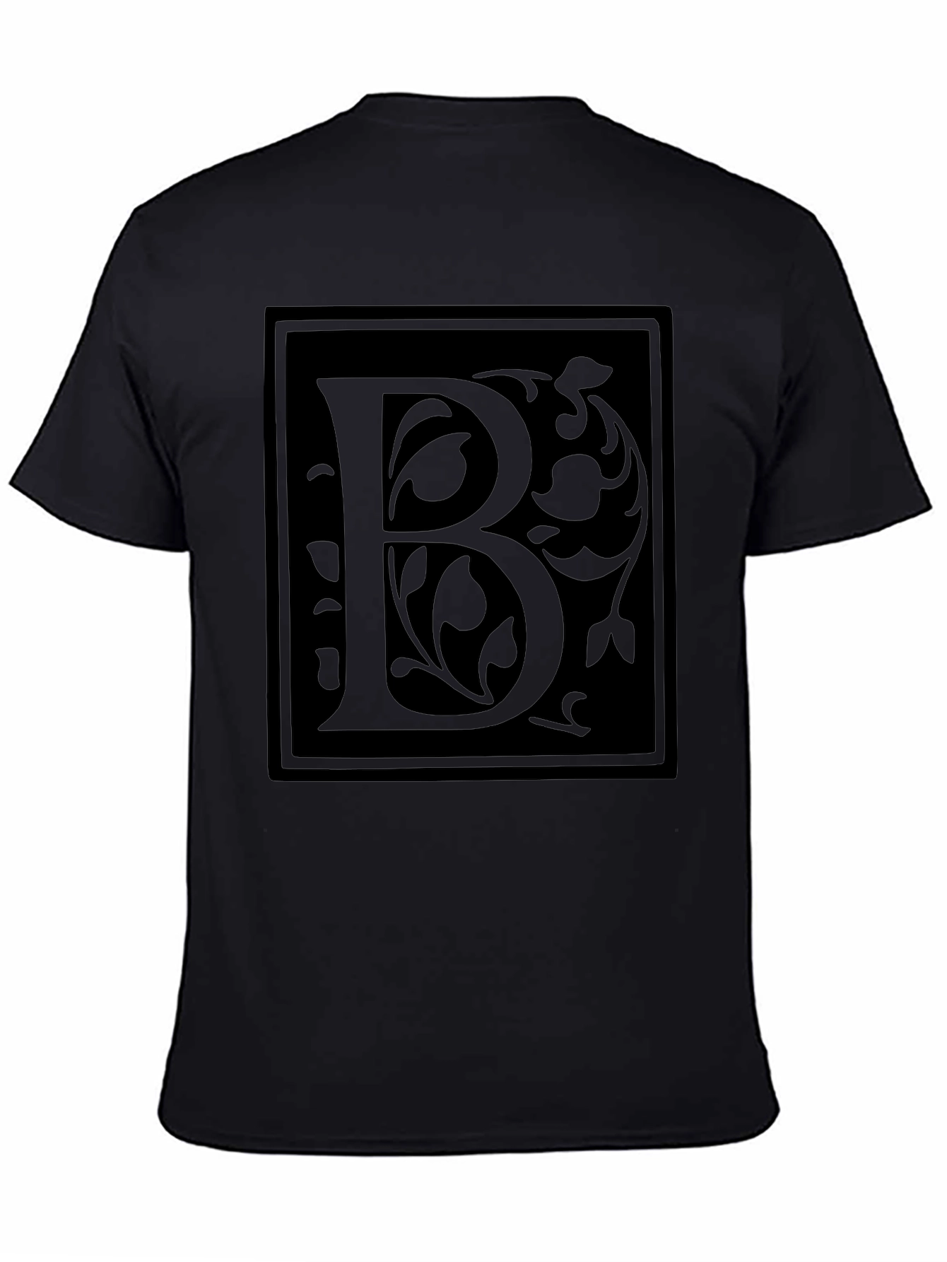 Elegant Black T-Shirt with Letter B Design