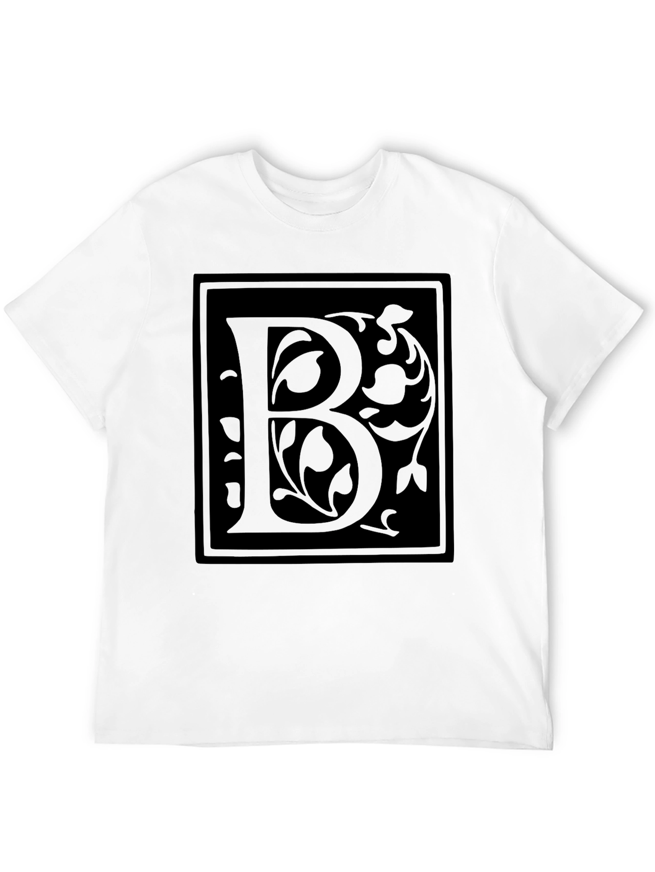 Elegant Black T-Shirt with Letter B Design